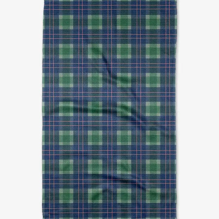 Geometry Winter Plaid Tea Towel