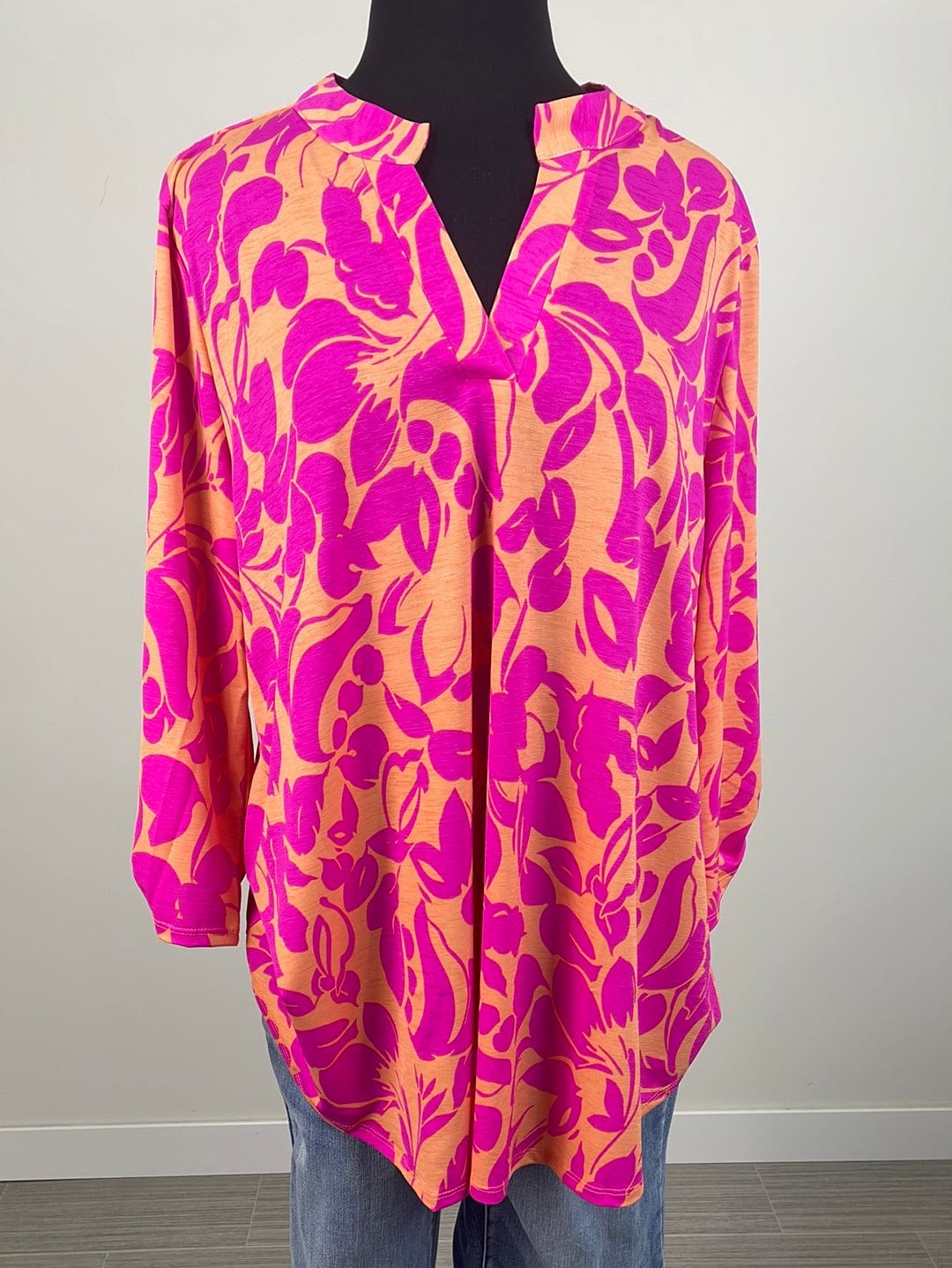 Apricot & Fuchsia Floral Lizzy Top