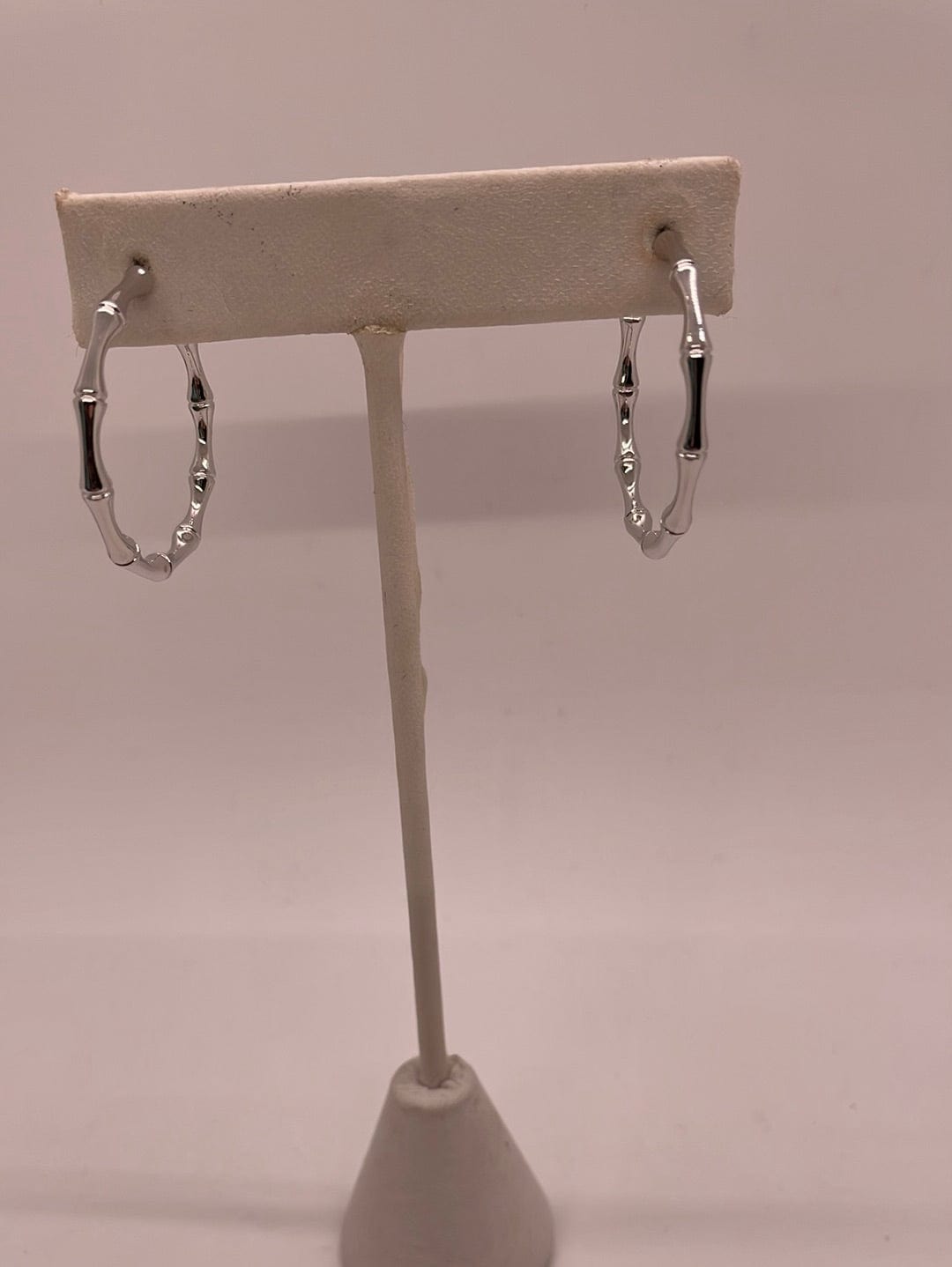 Silver Medium Bamboo Hoop