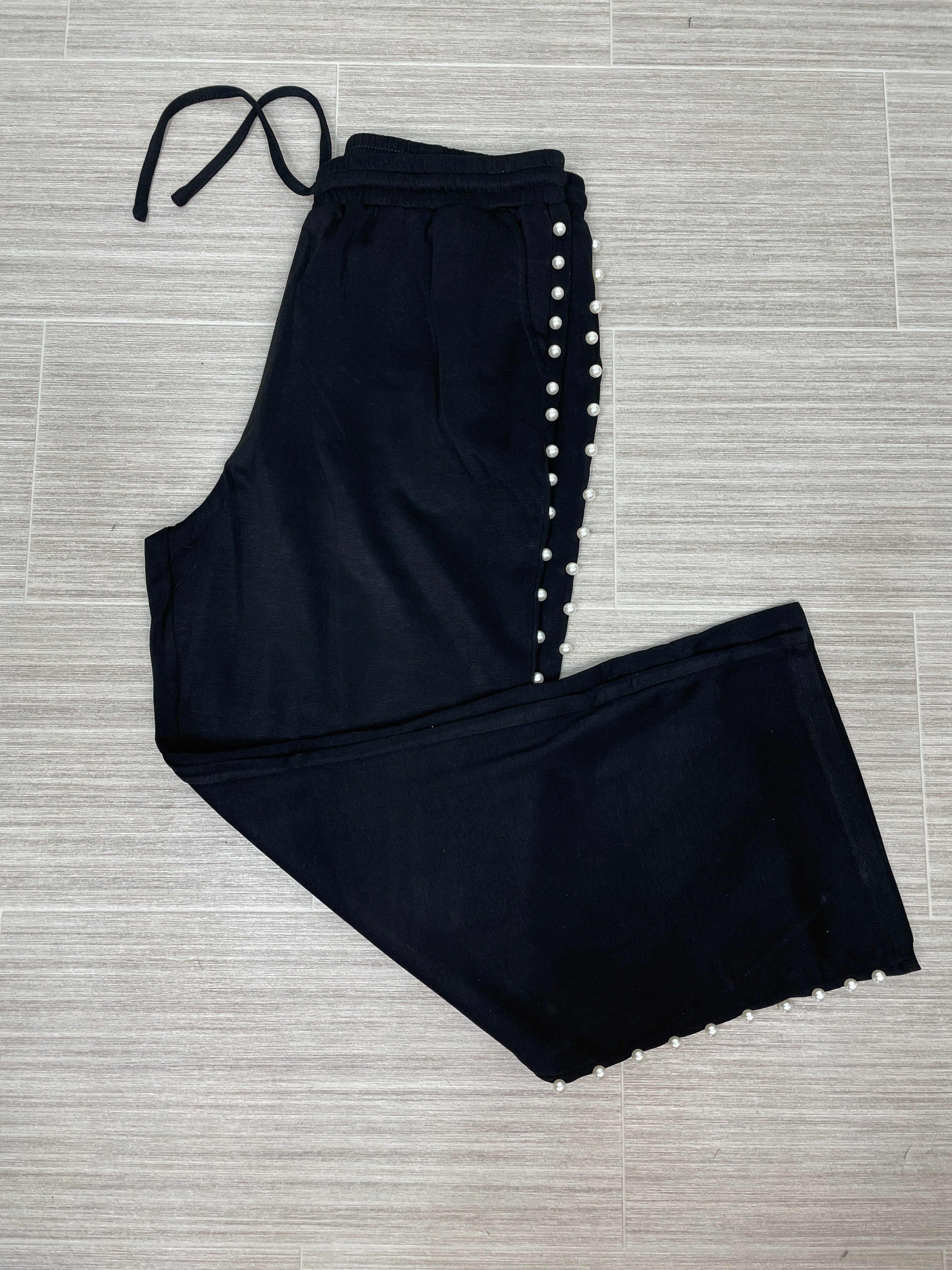 Black Pearl Detail Pants
