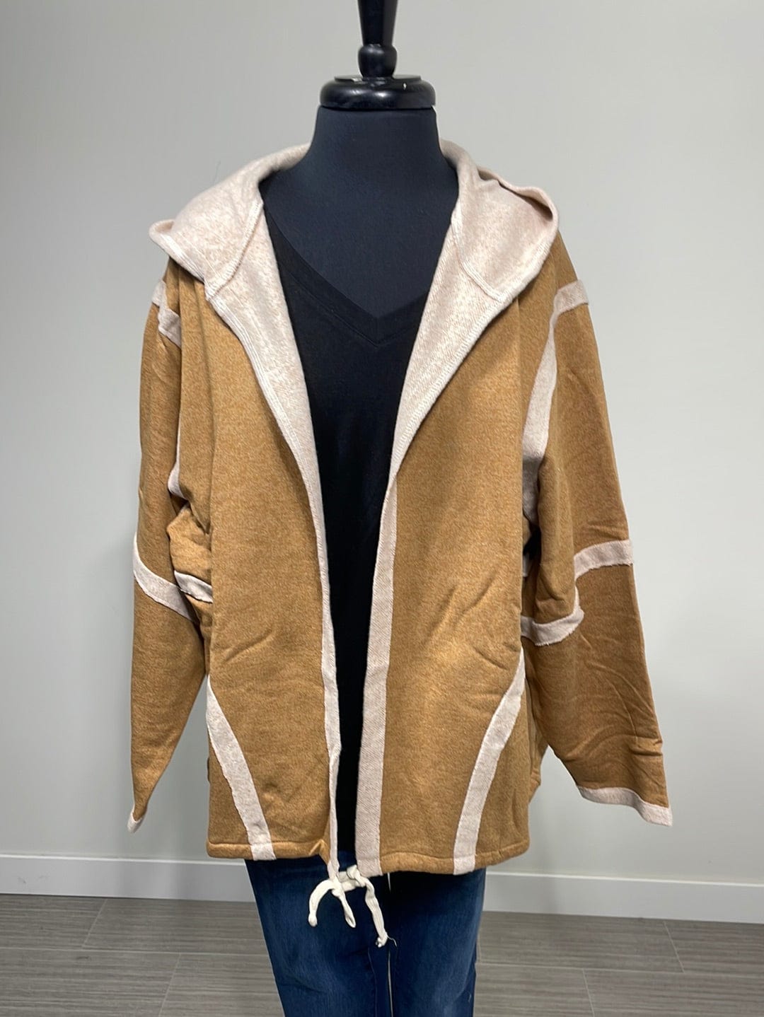 Khaki Cozy Hooded Cardigan