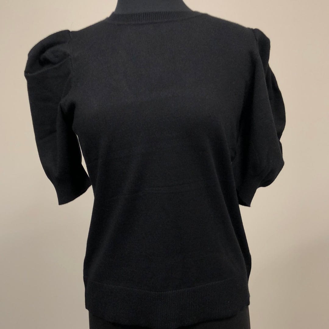Black Puff Sleeve Sweater