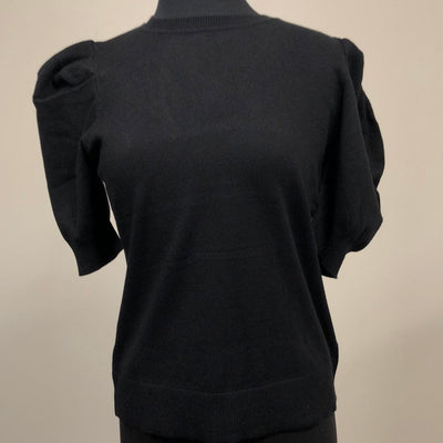 Black Puff Sleeve Sweater