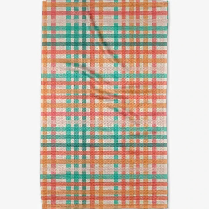 Geometry Pick Me Gingham Tea Towel