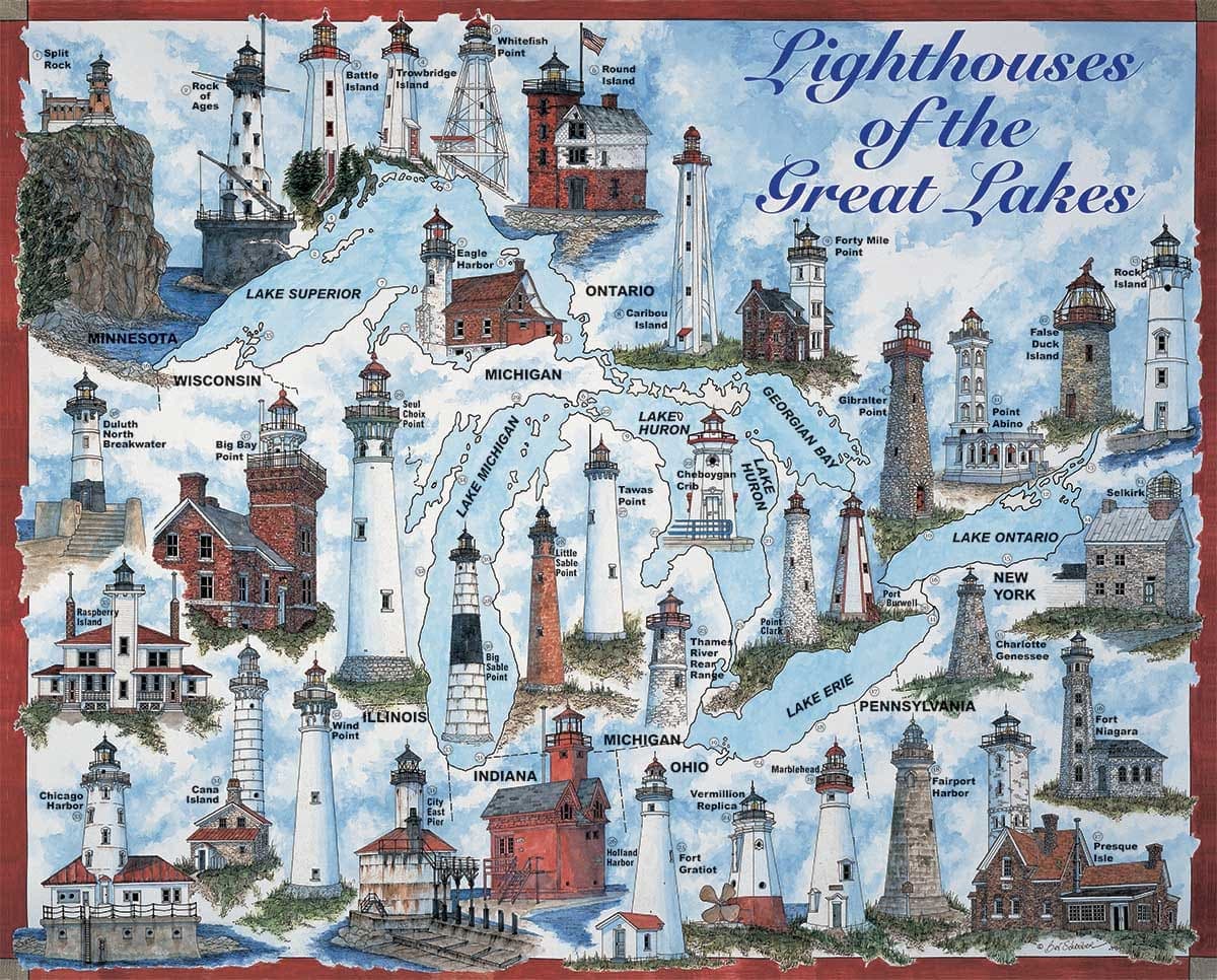Lighthouses of the Great Lakes 1000pc Puzzle