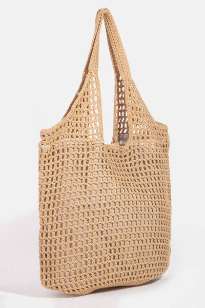 Braided Mesh Hobo Shoulder Tote Bag
