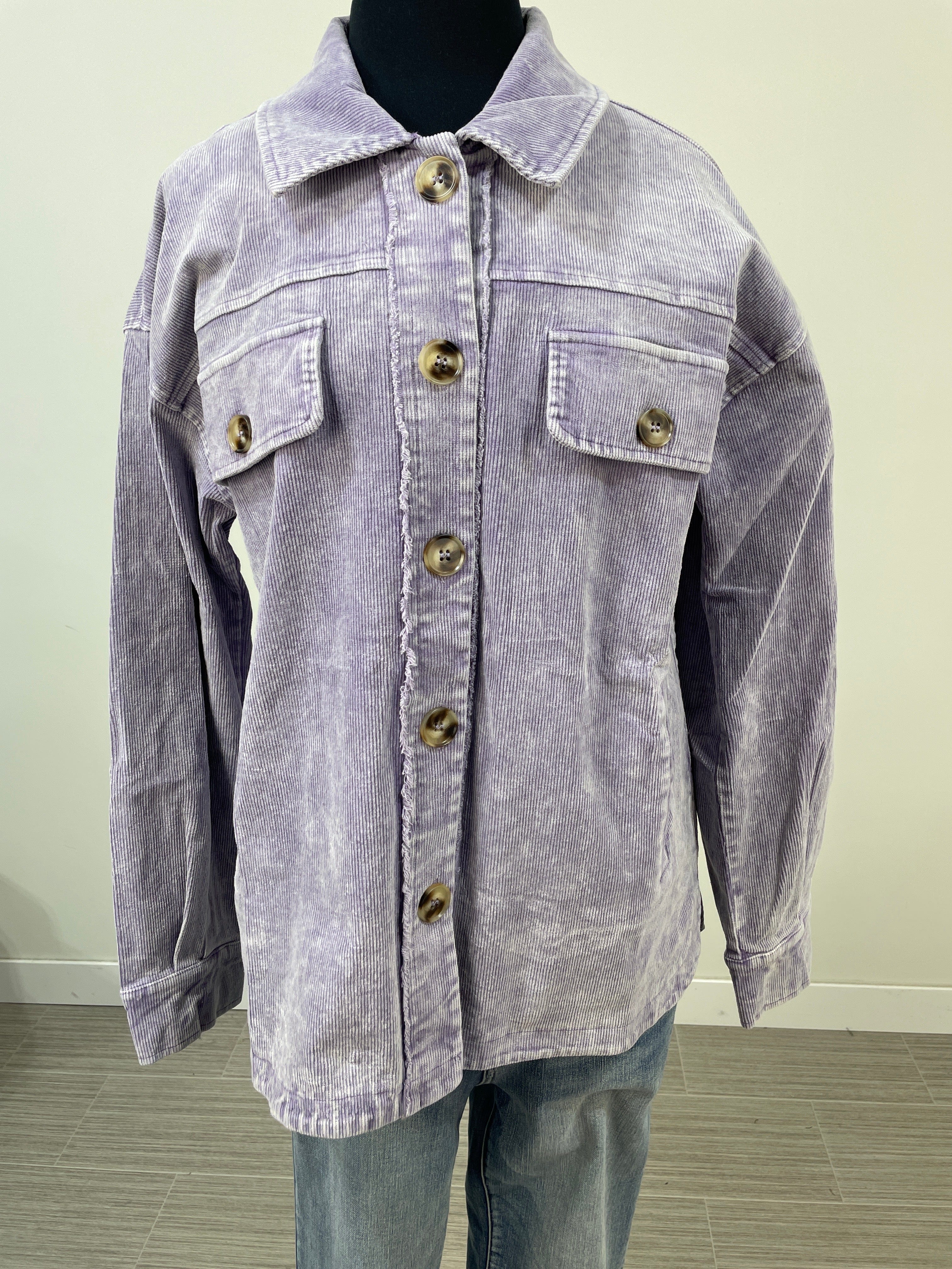 Lavender Washed Corduroy Jacket