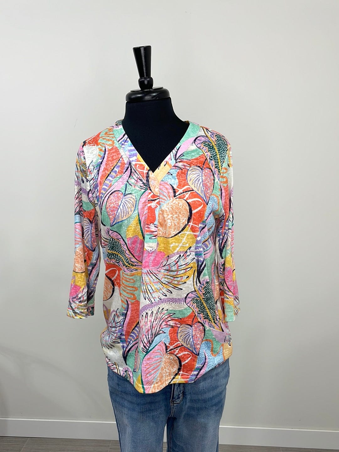 Pastel Leaf Henley