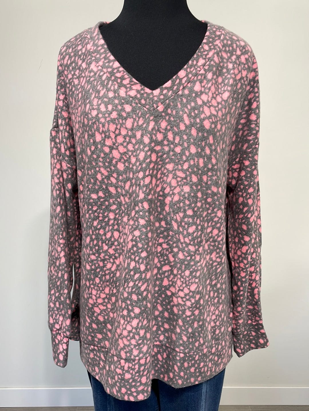 Pink Sketch Print Top