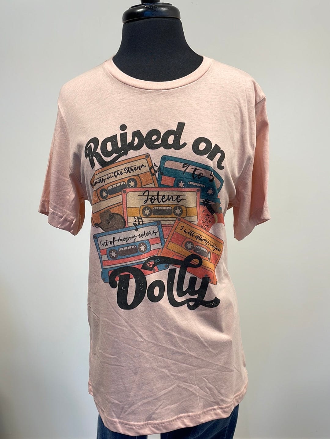 Raised on Dolly Cassette Western Graphic Tee