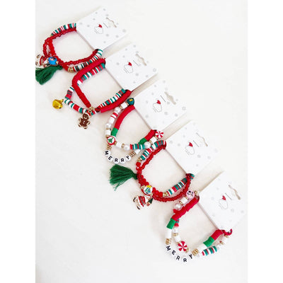 Christmas Theme Clay Bracelet Set