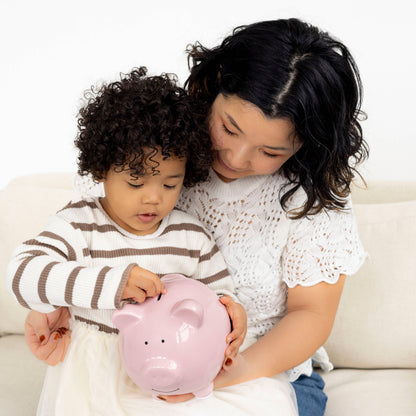 Ceramic Piggy Bank: Grey