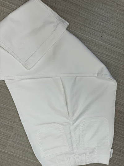 White Twill Terry Wide Leg Denim