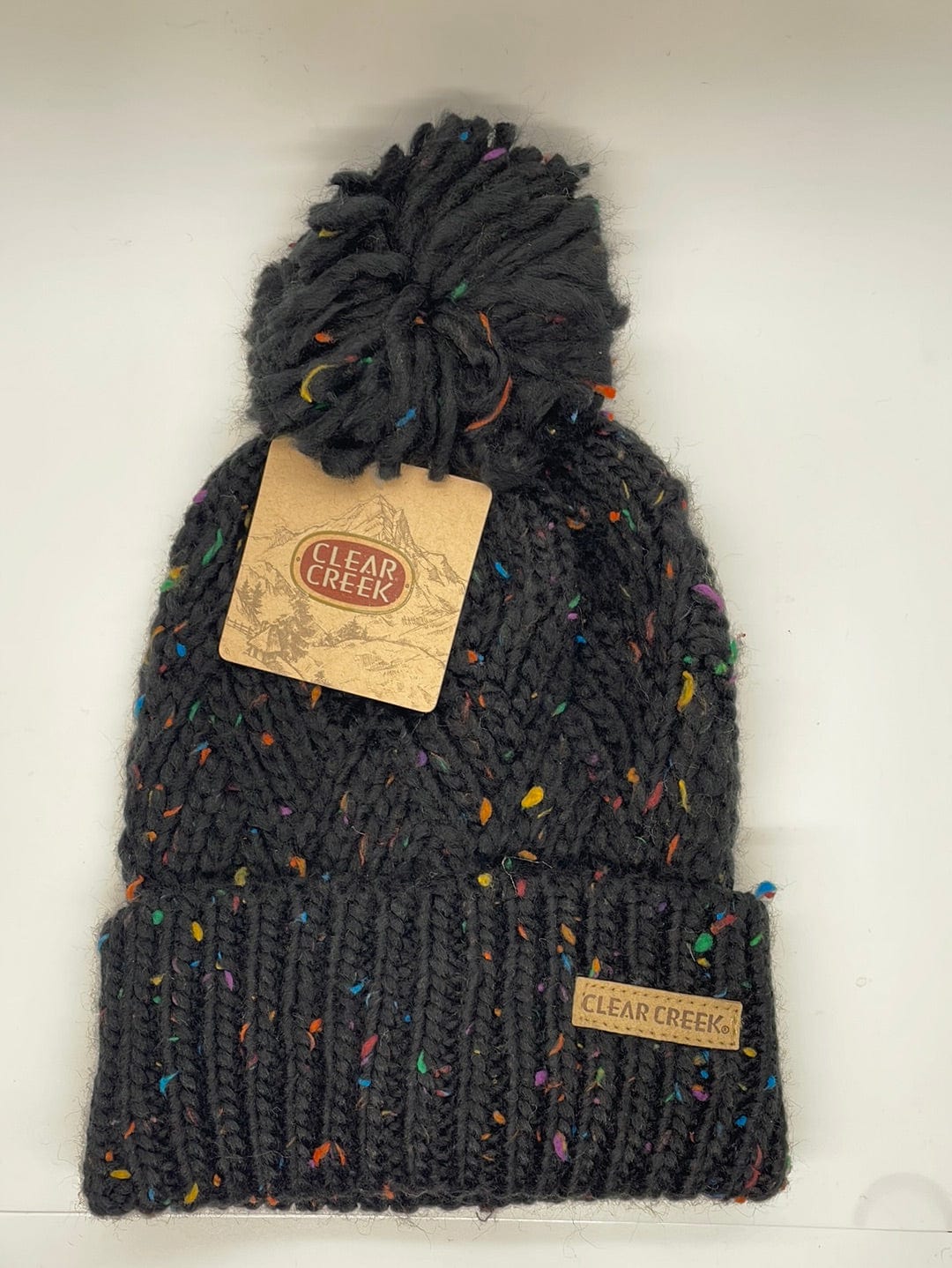 CC Black Fleck Cuffed Hat w/Pom