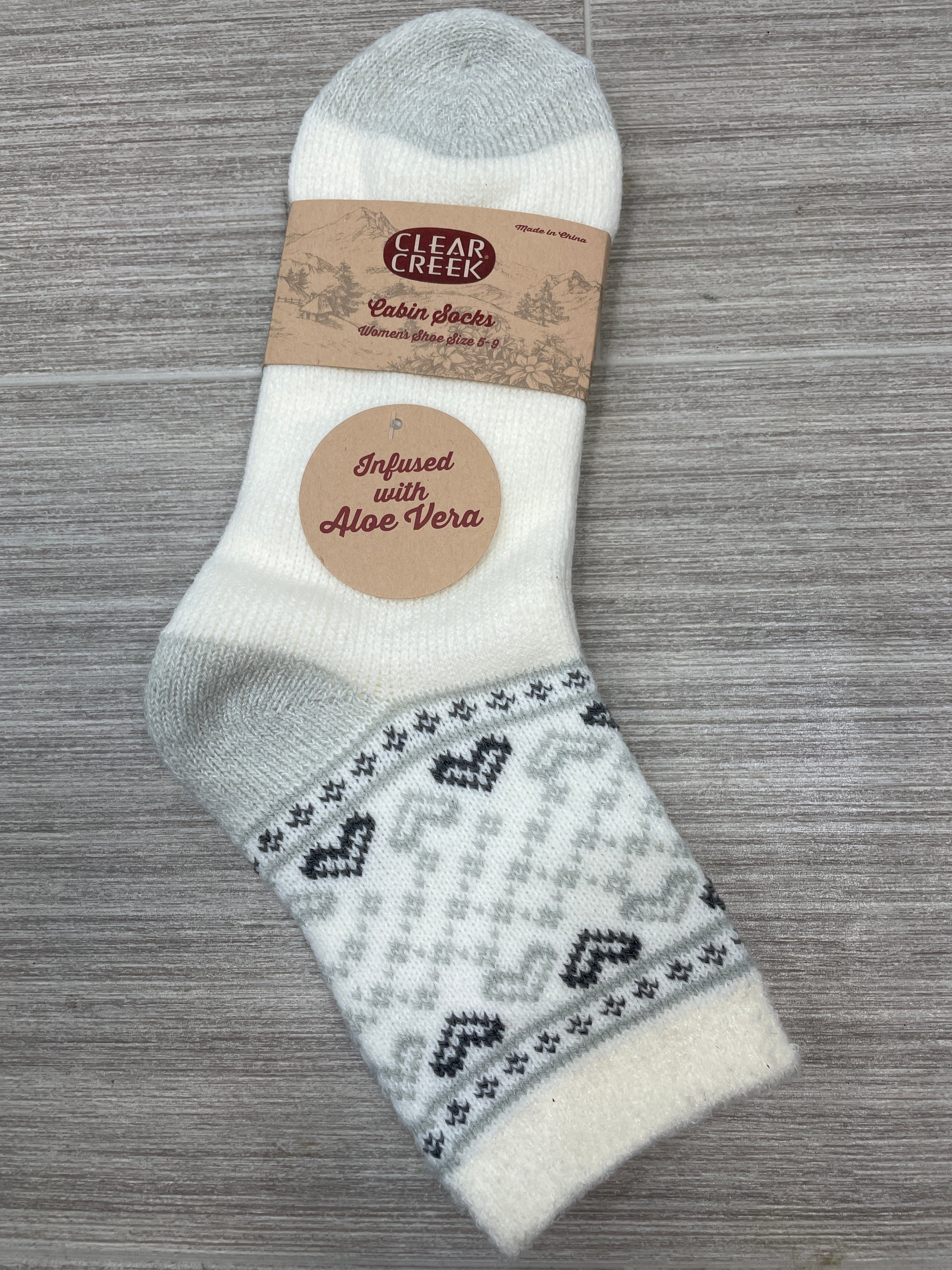 Grey Heart Aloe Cabin Sock