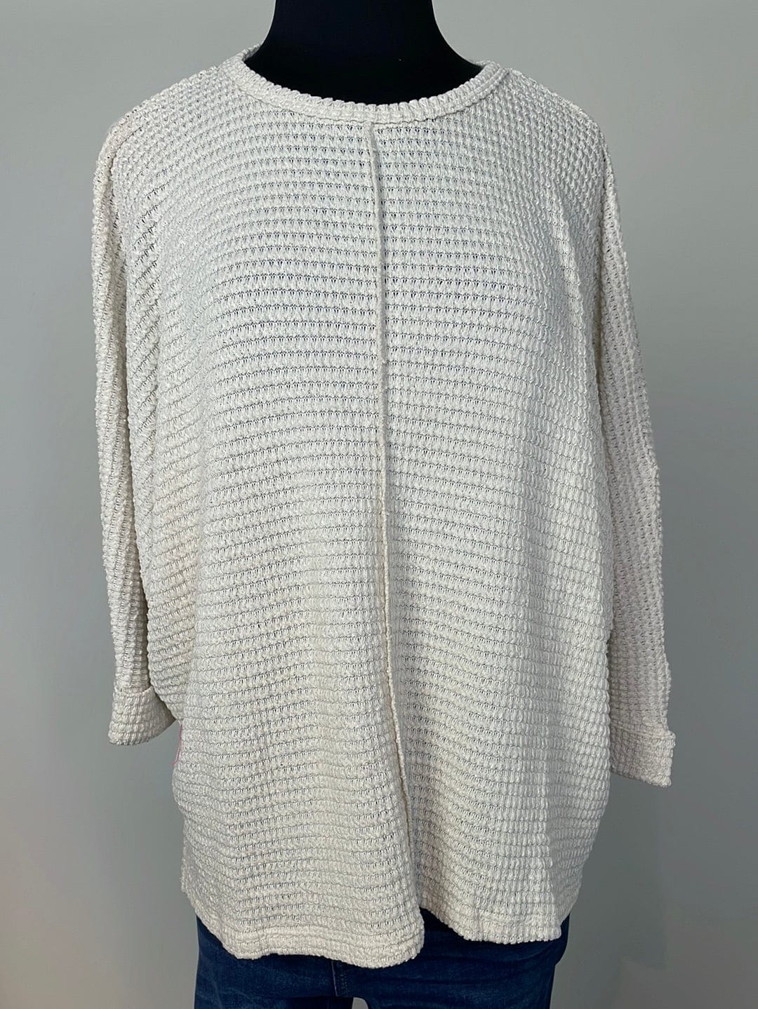 Sand Beige Batwing Sleeve Jacquard Sweater