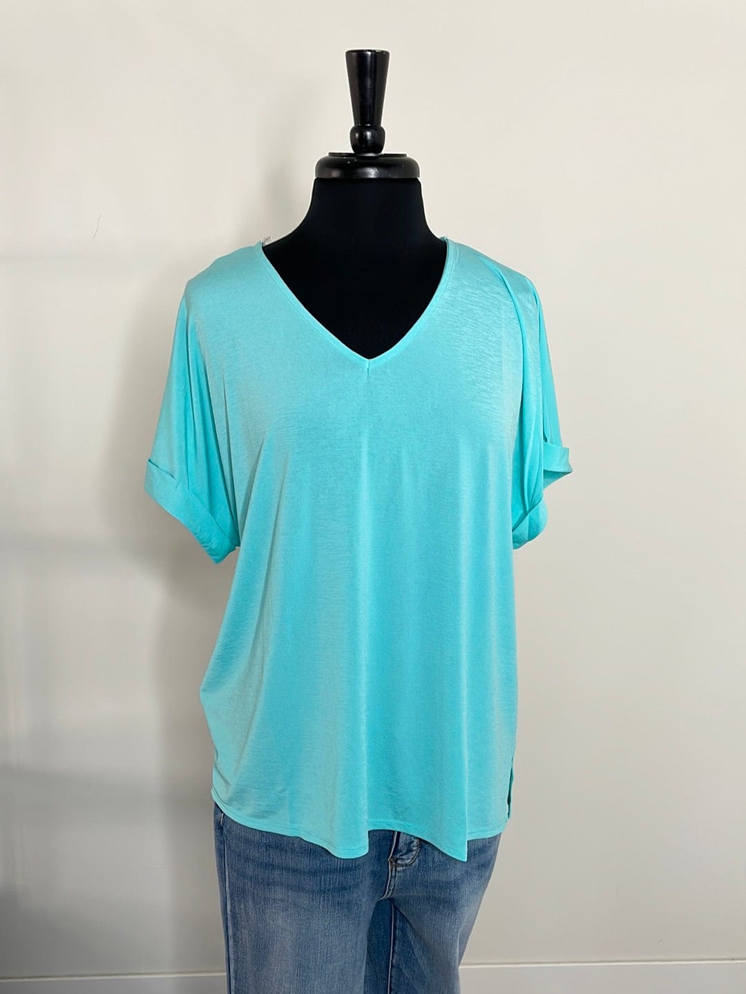 Aqua Everyday Vneck Blouse