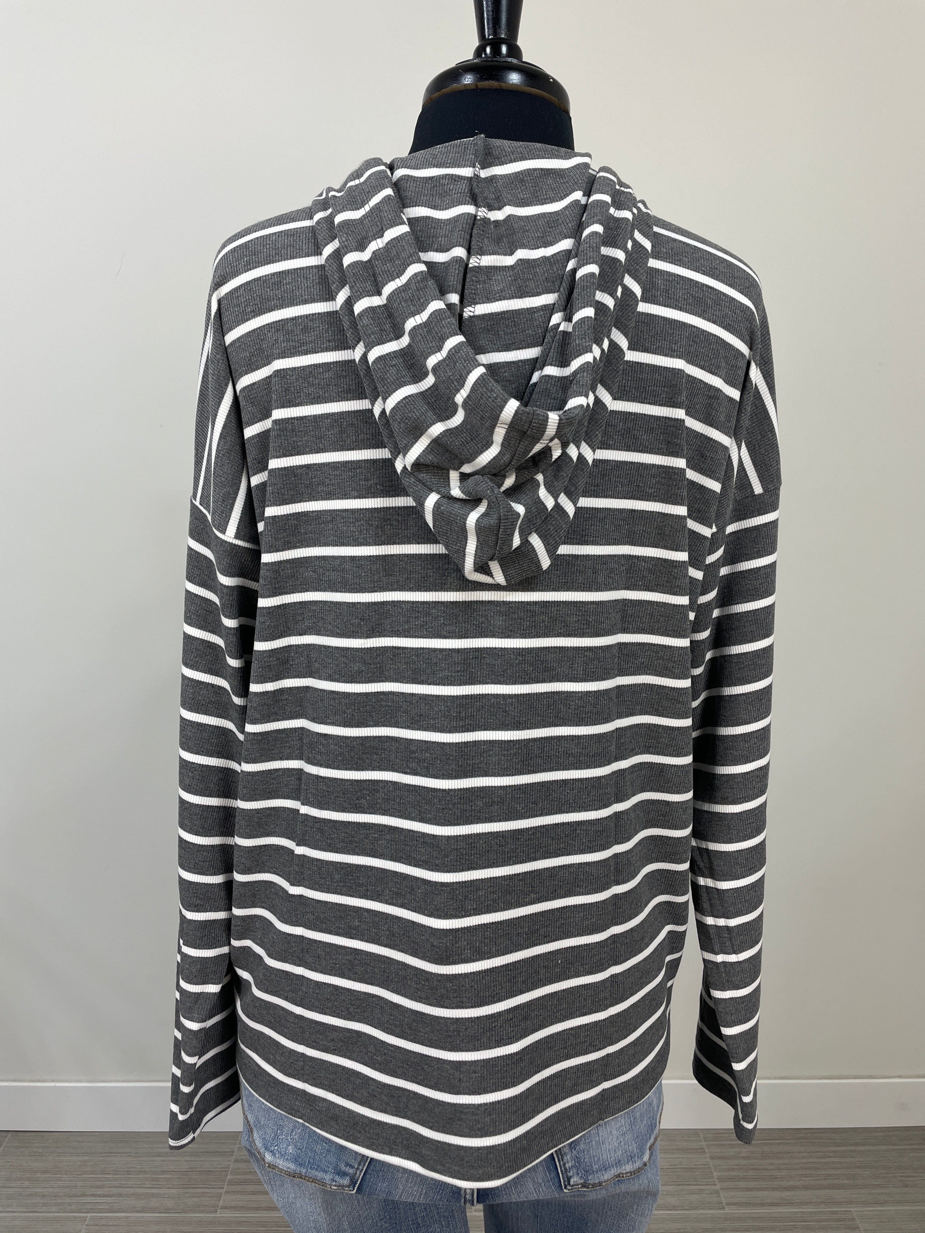 Charcoal Stripe Mix Top