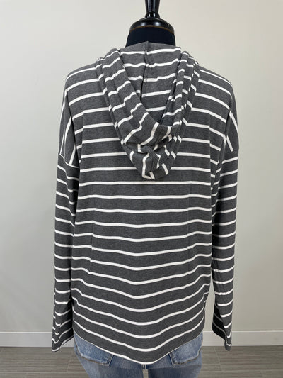 Charcoal Stripe Mix Top
