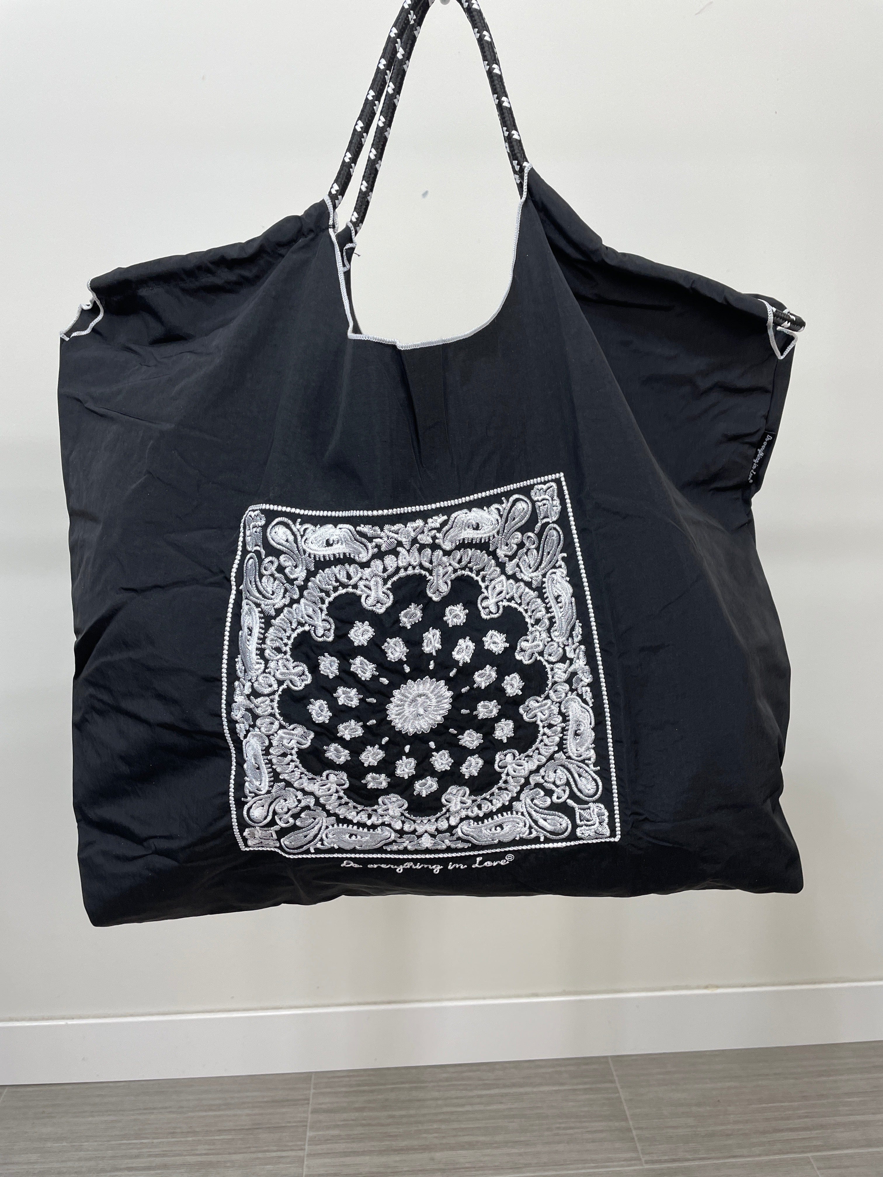 Black Paisley Rope Bag
