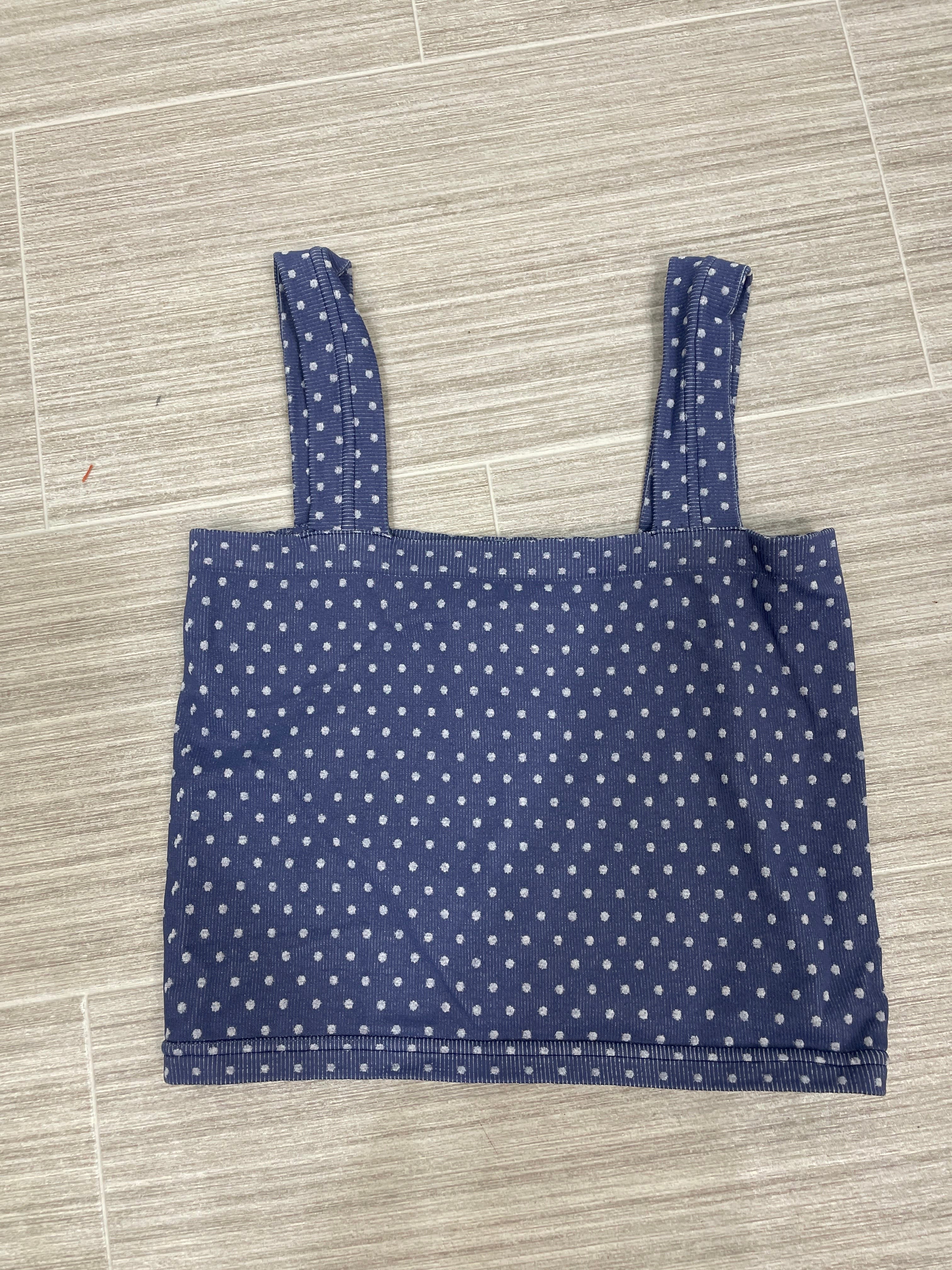 Crown Blue Polka Dot Square Crop Top