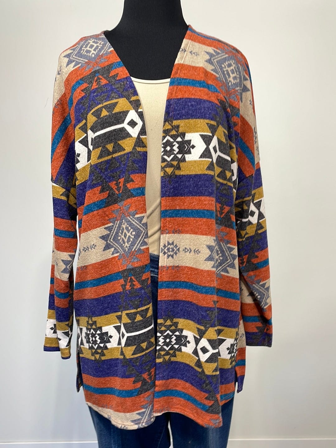 Rust Aztec Cardigan