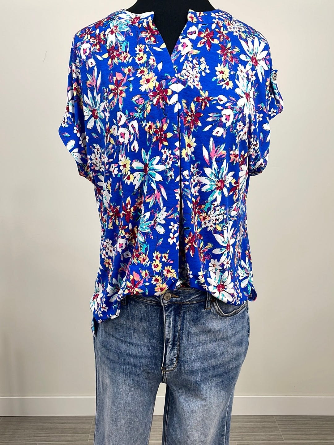 Royal & White Floral Shortsleeve Lizzy