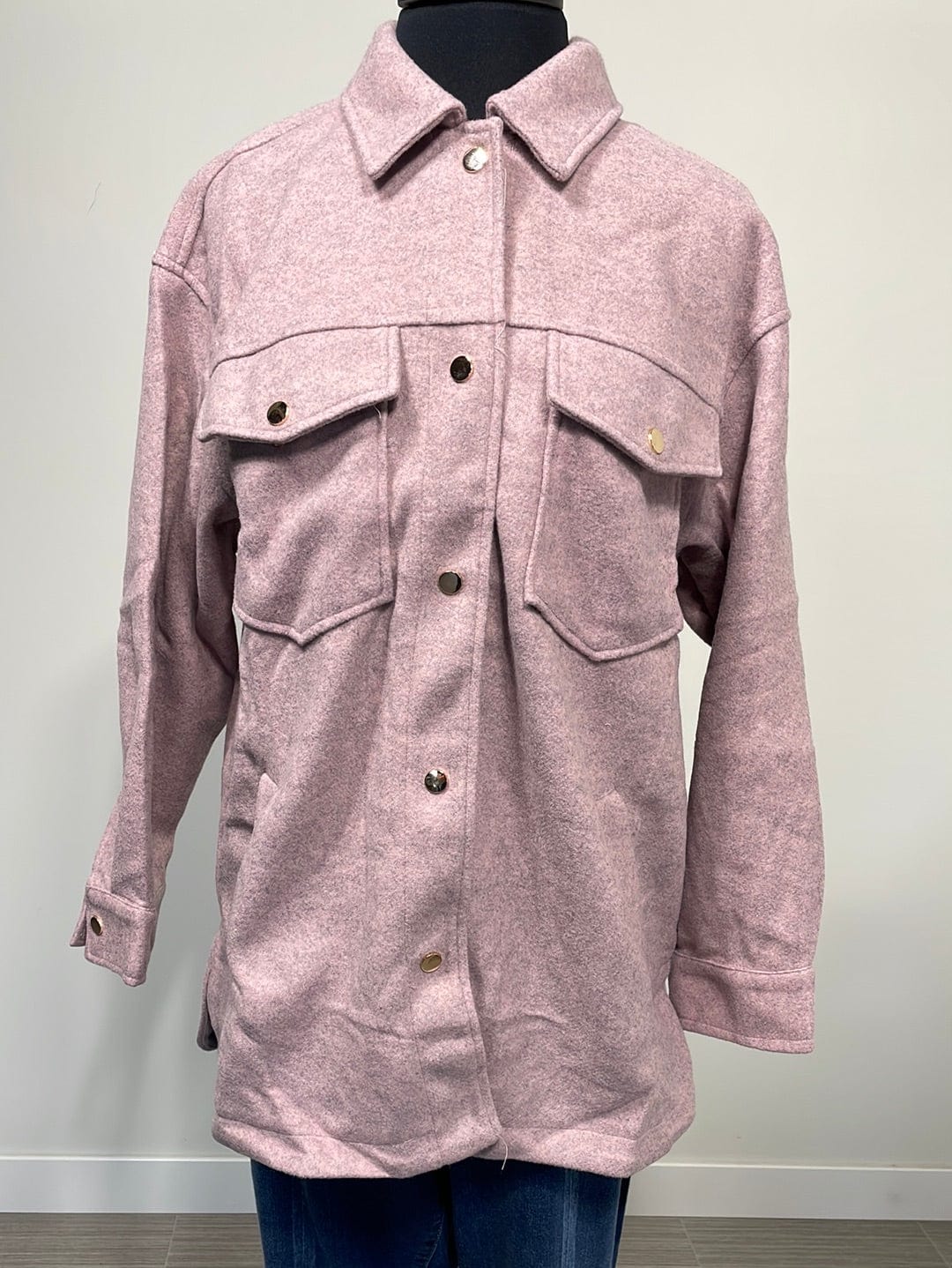 Mauve Button Snap Shacket