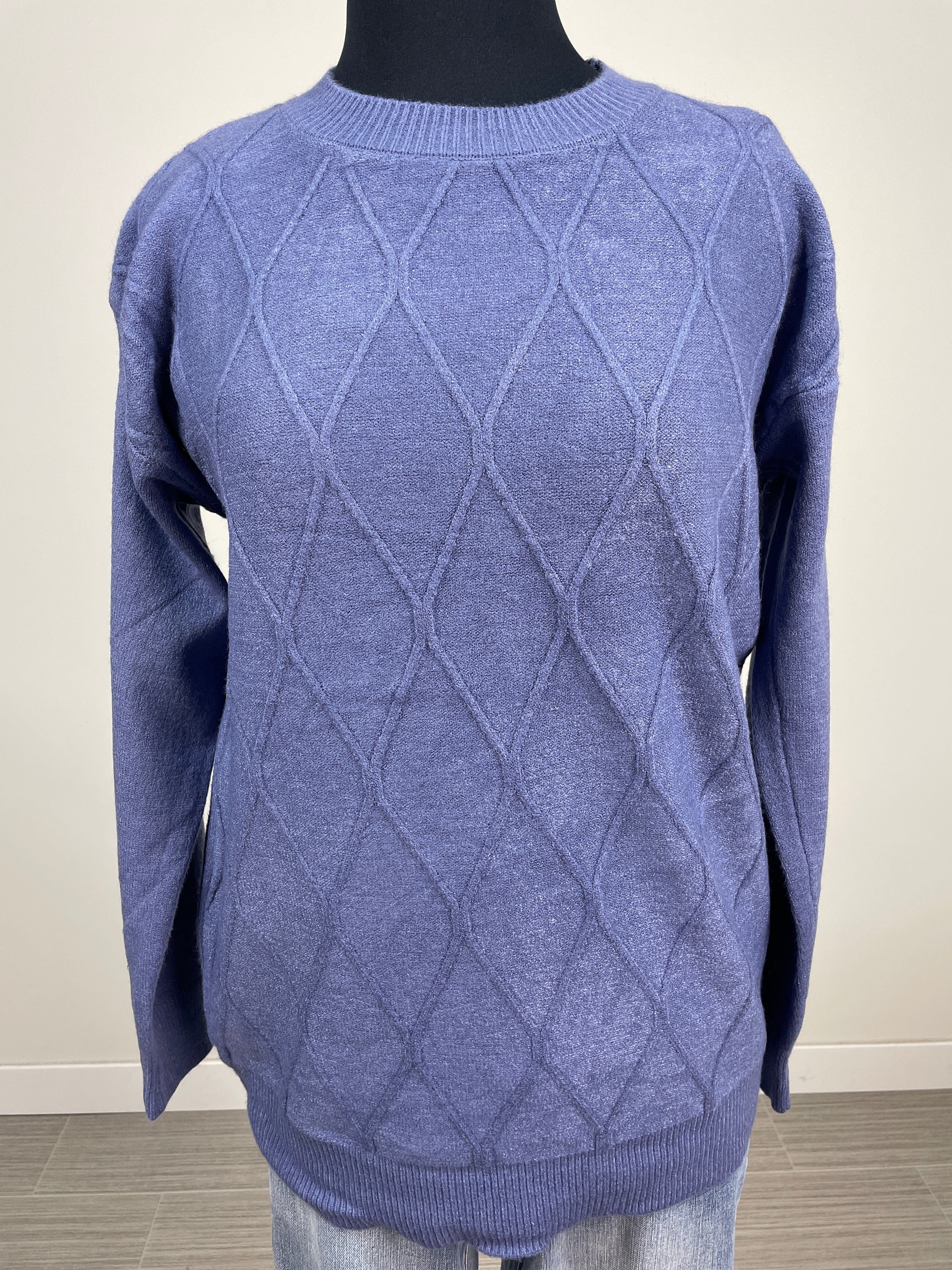 Perwinkle Diamond Pullover Sweater