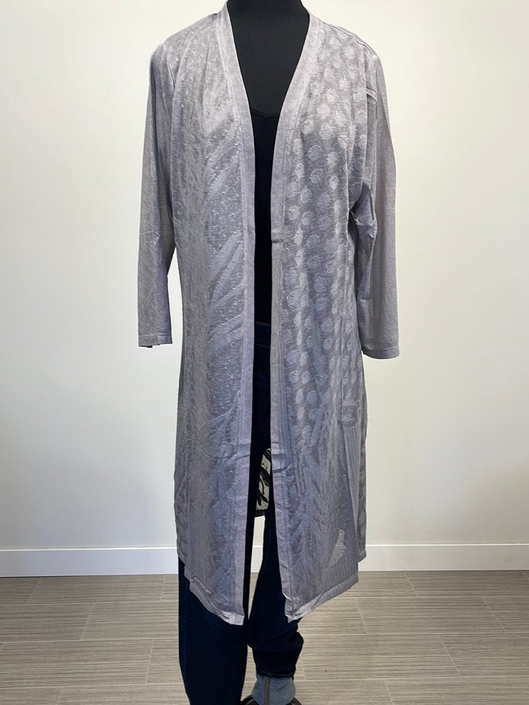 Iridescent Leaves & Dots Sheer Cardigan