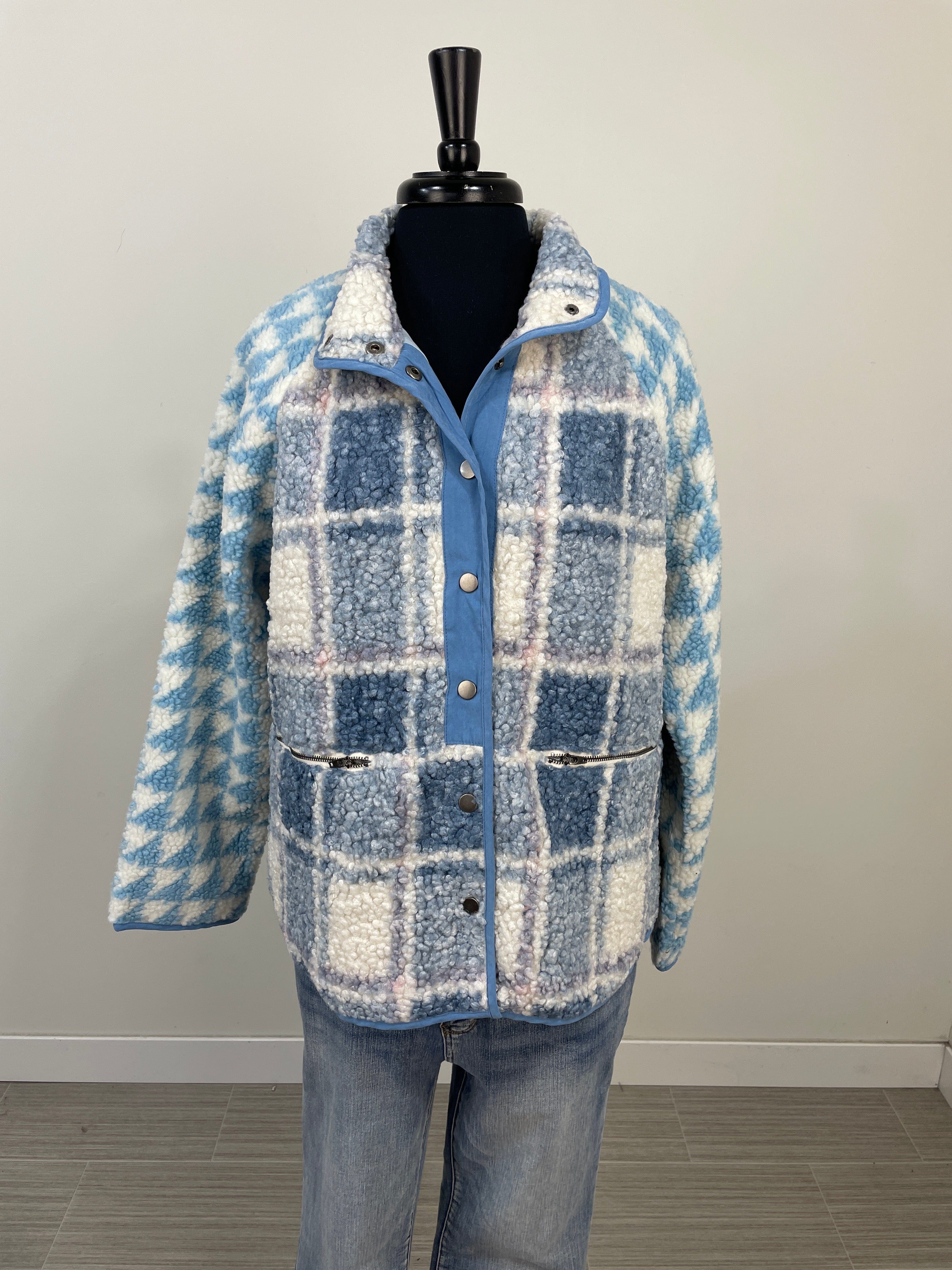 Blue Plaid & Houndstooth Jacket