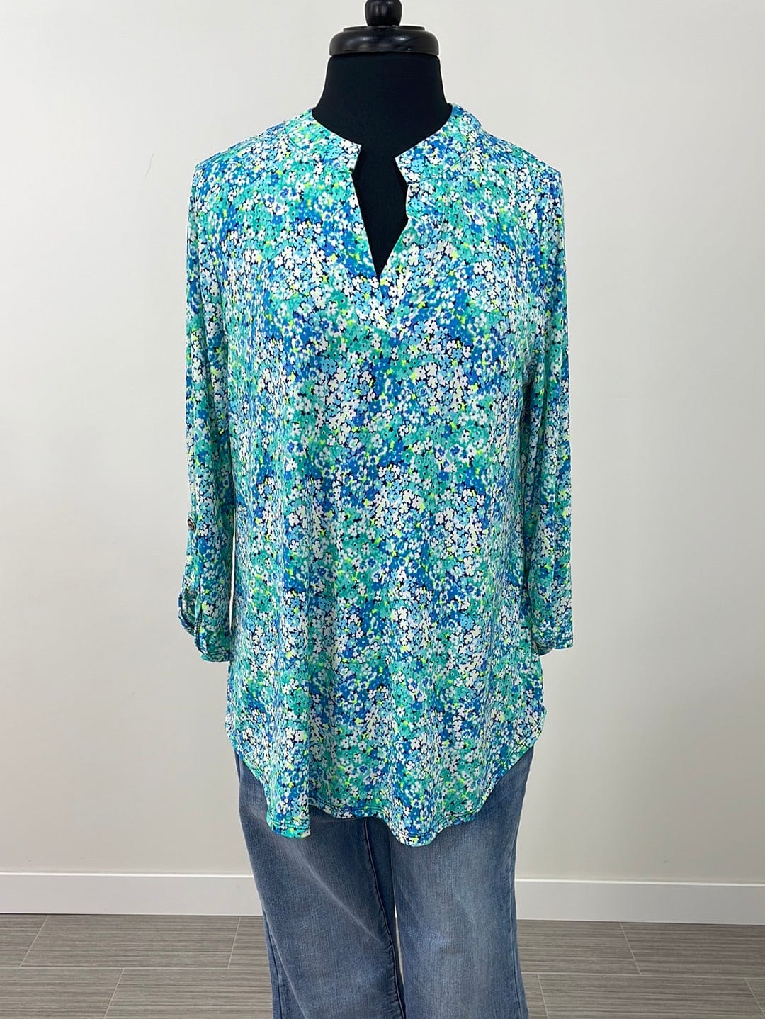 Blue & Green Floral Lizzy Top