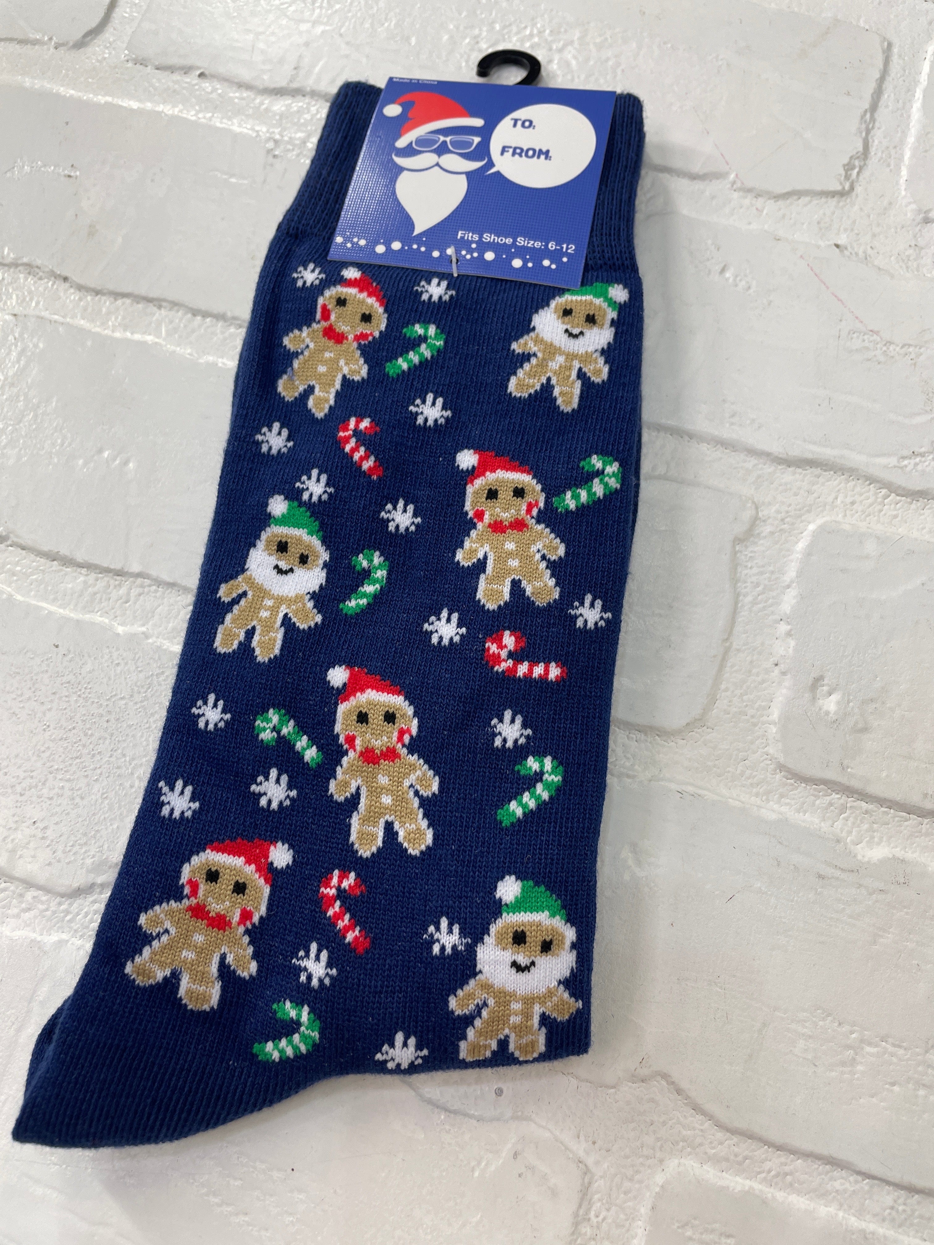 Men's Gingerbread Santas Socks