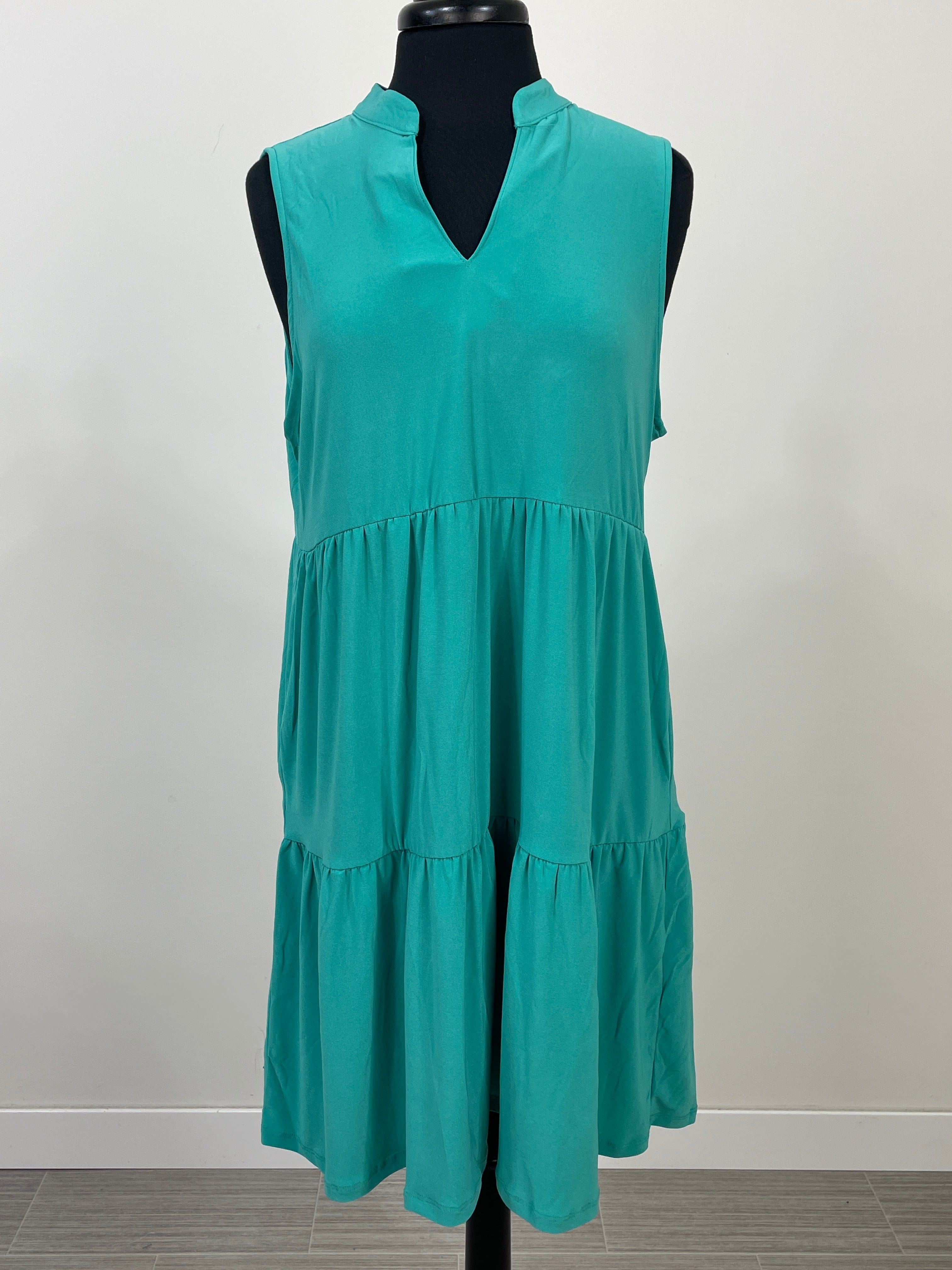 Emerald Tiered Tank Dress