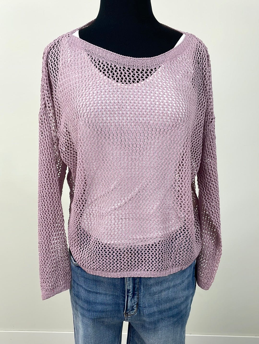 Lavender Dolman Wide Neck Sweater