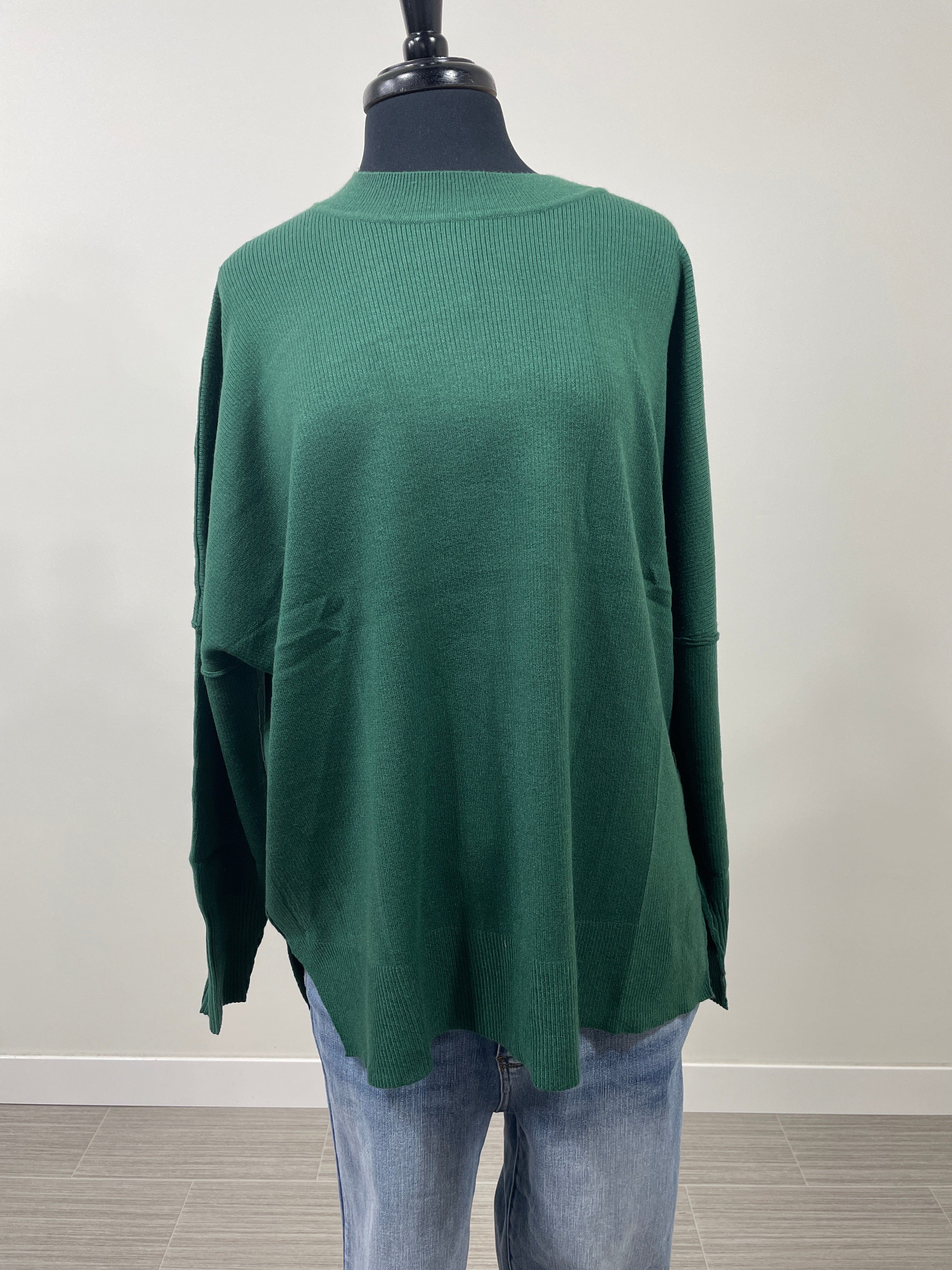 Green Astrid Ribbed Onesize Sweater