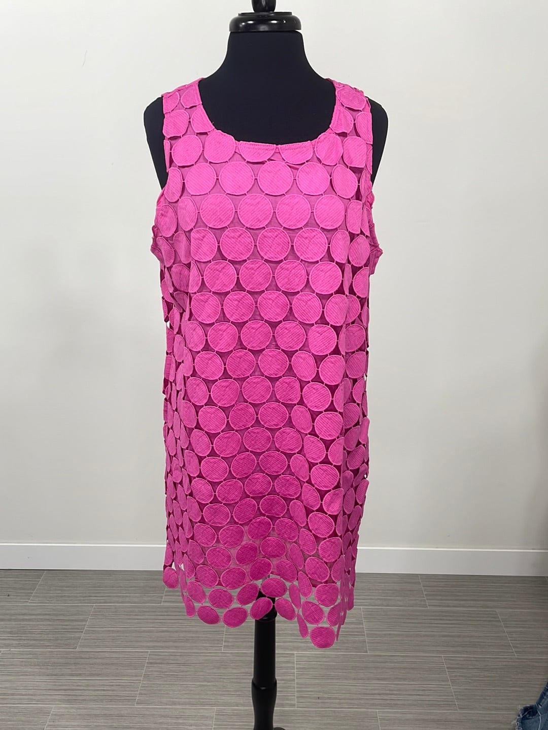 Bubble Pink Textured Lace Dress