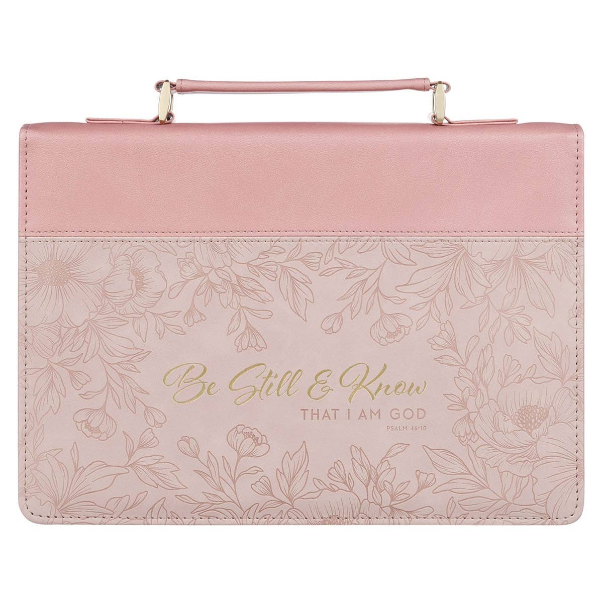 Bible Cover Fashion Two-tone Pink Be Still & Know Ps. 46:10: Large