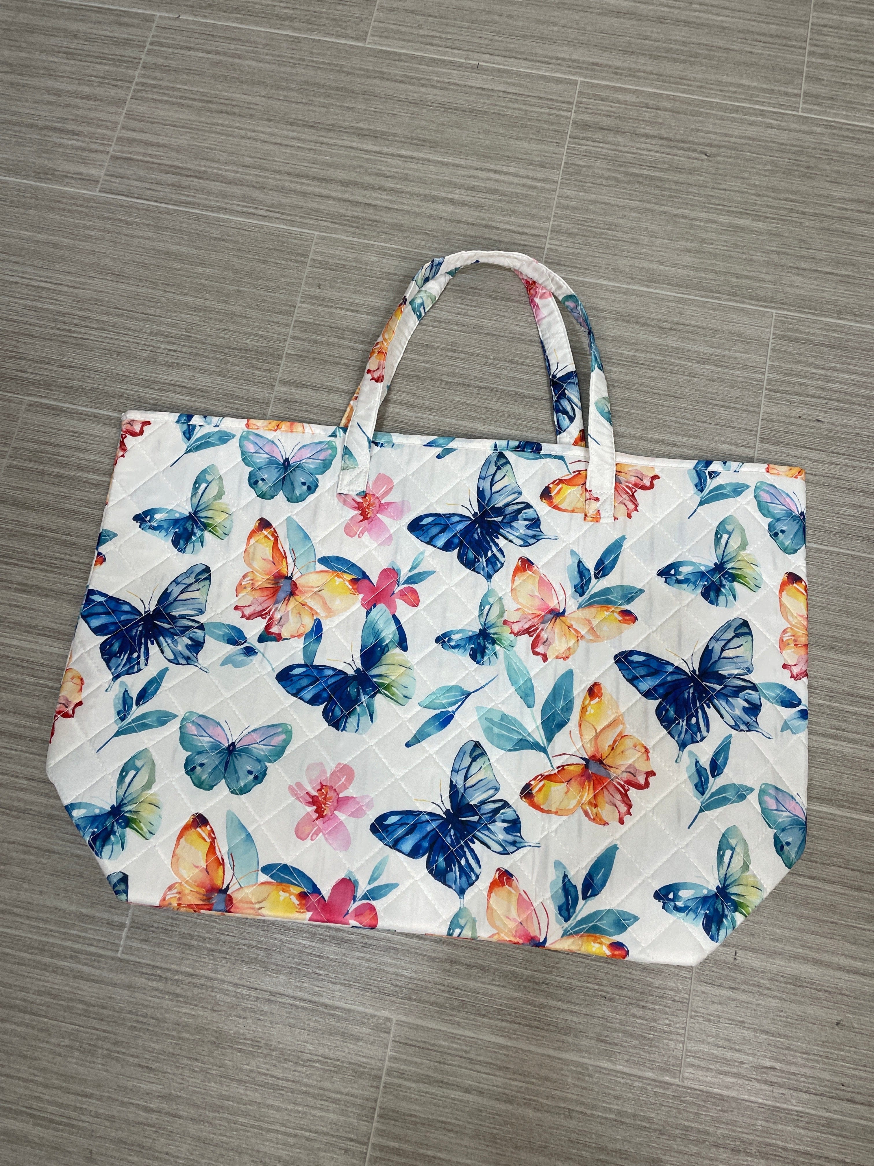 Bright Butterfly Quilted Tote