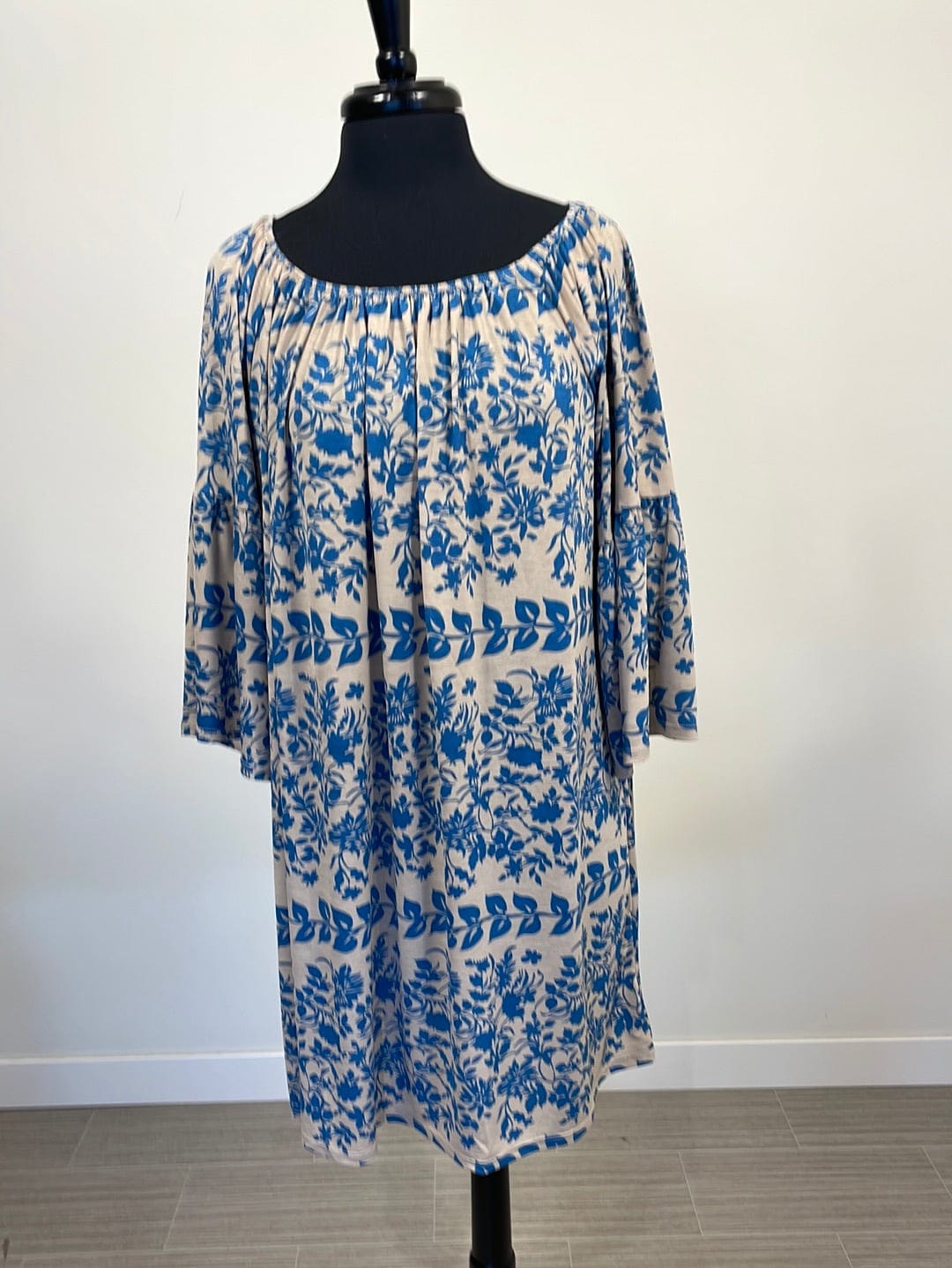 Sand & Blue Patterned Dress