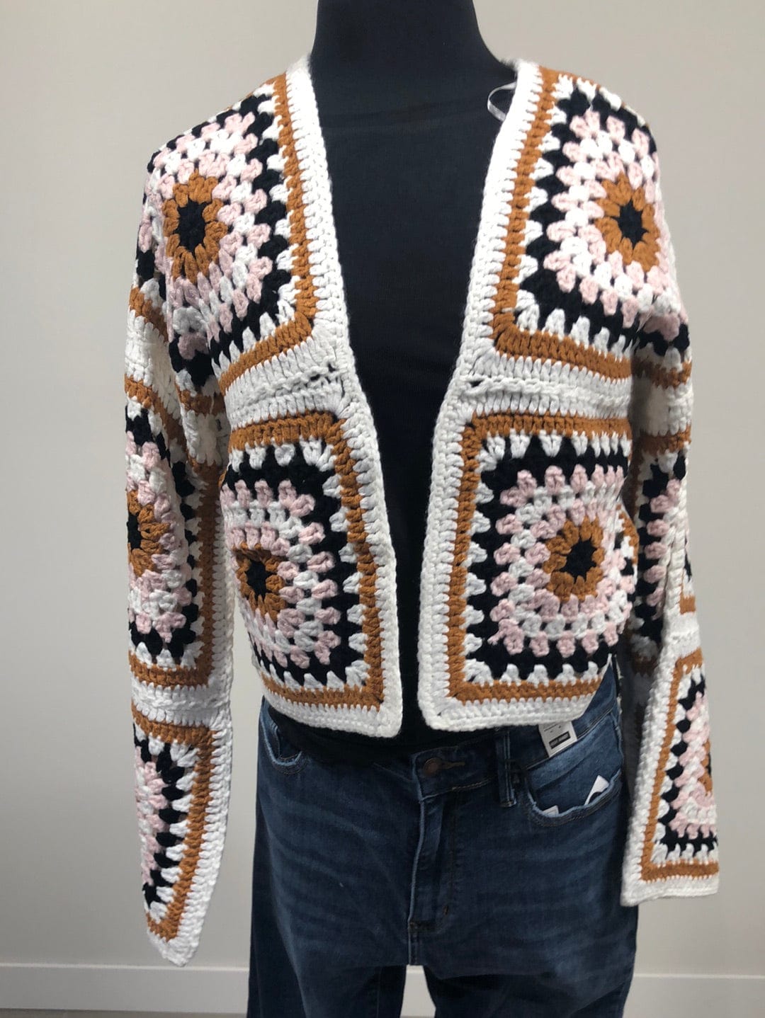Ivory & Mixed Colors Crochet Sweater