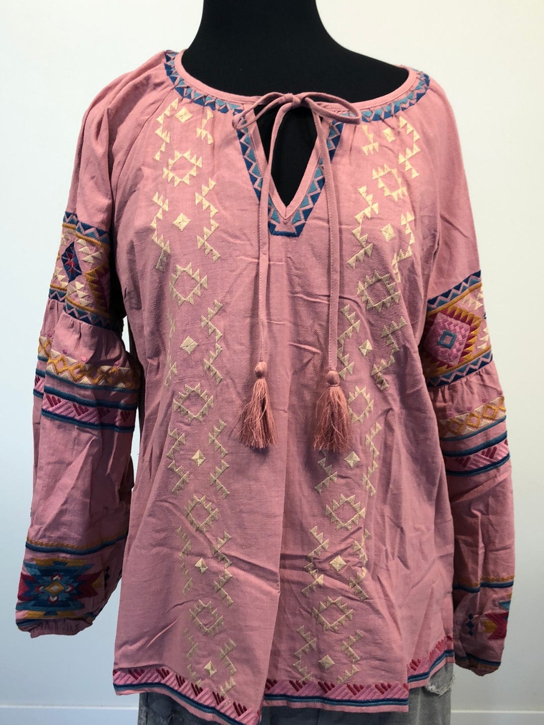 Mauve Triangle Shaped Embroidered Top