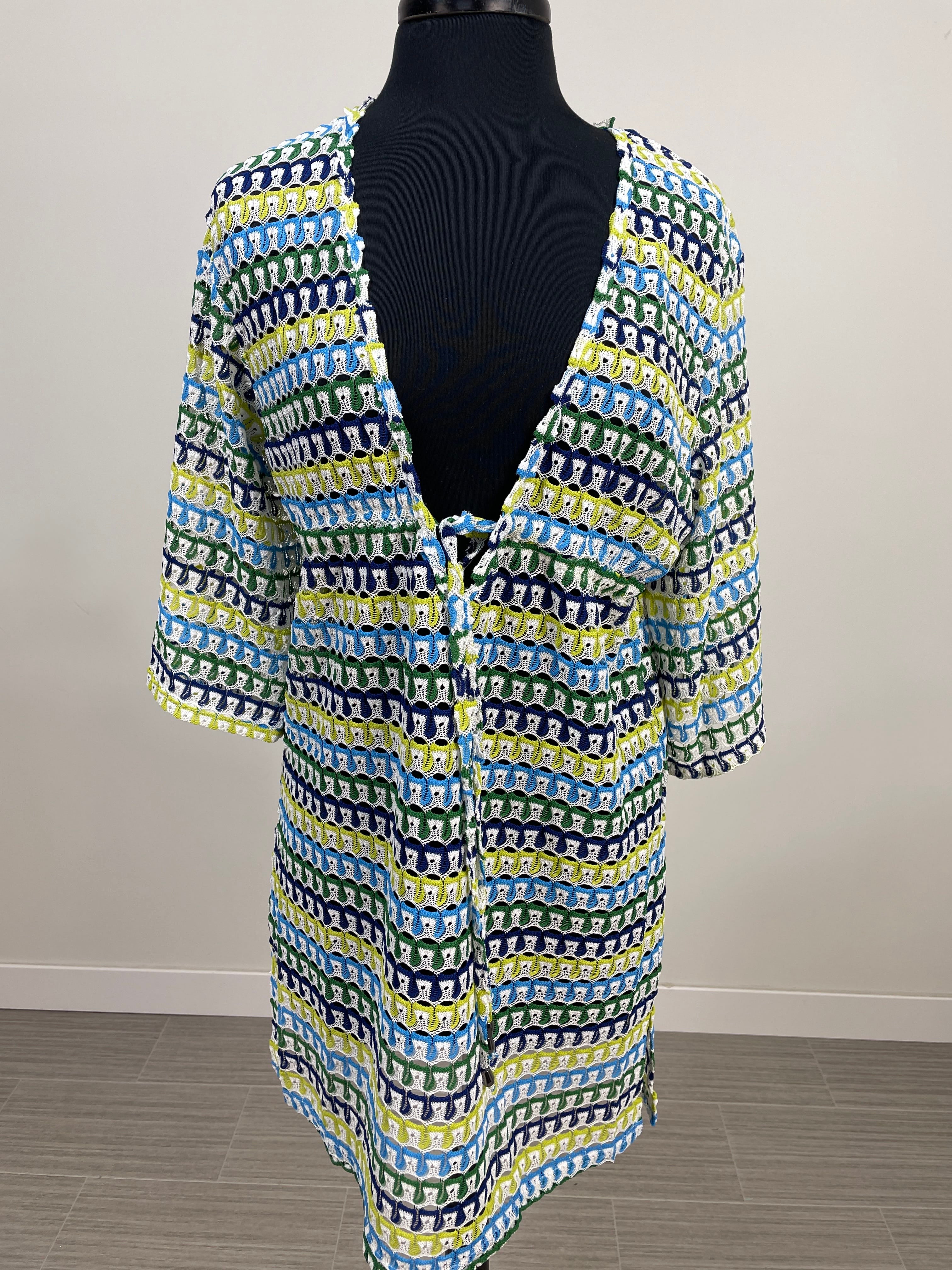 Blue & Green Crochet Cover Up
