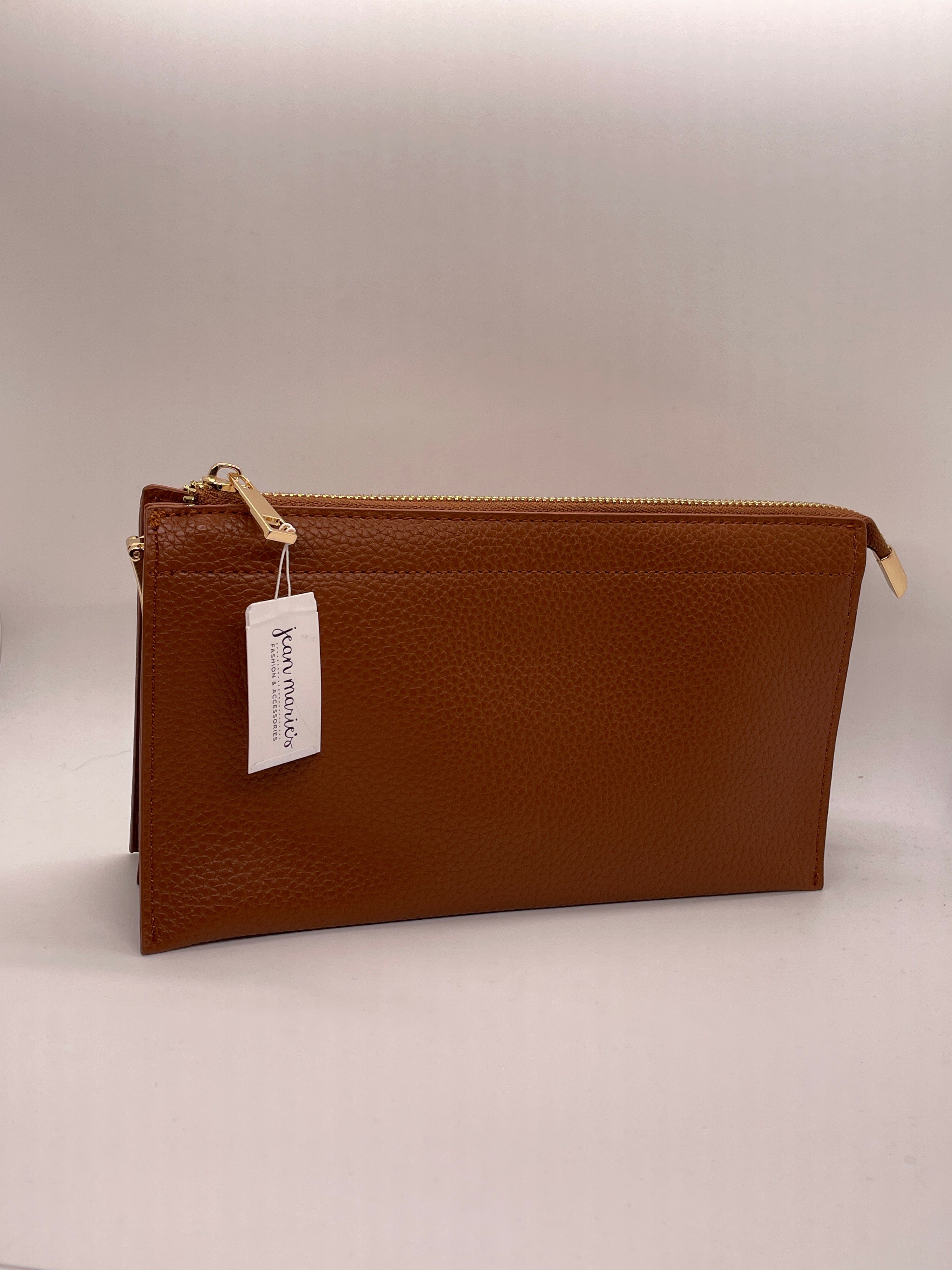 Camel Luxe Wallet with Shoulder Strap