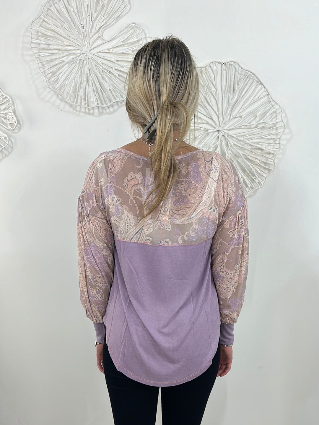 Lavender & Mocha Stitch Top
