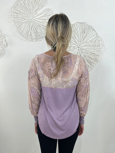 Lavender & Mocha Stitch Top