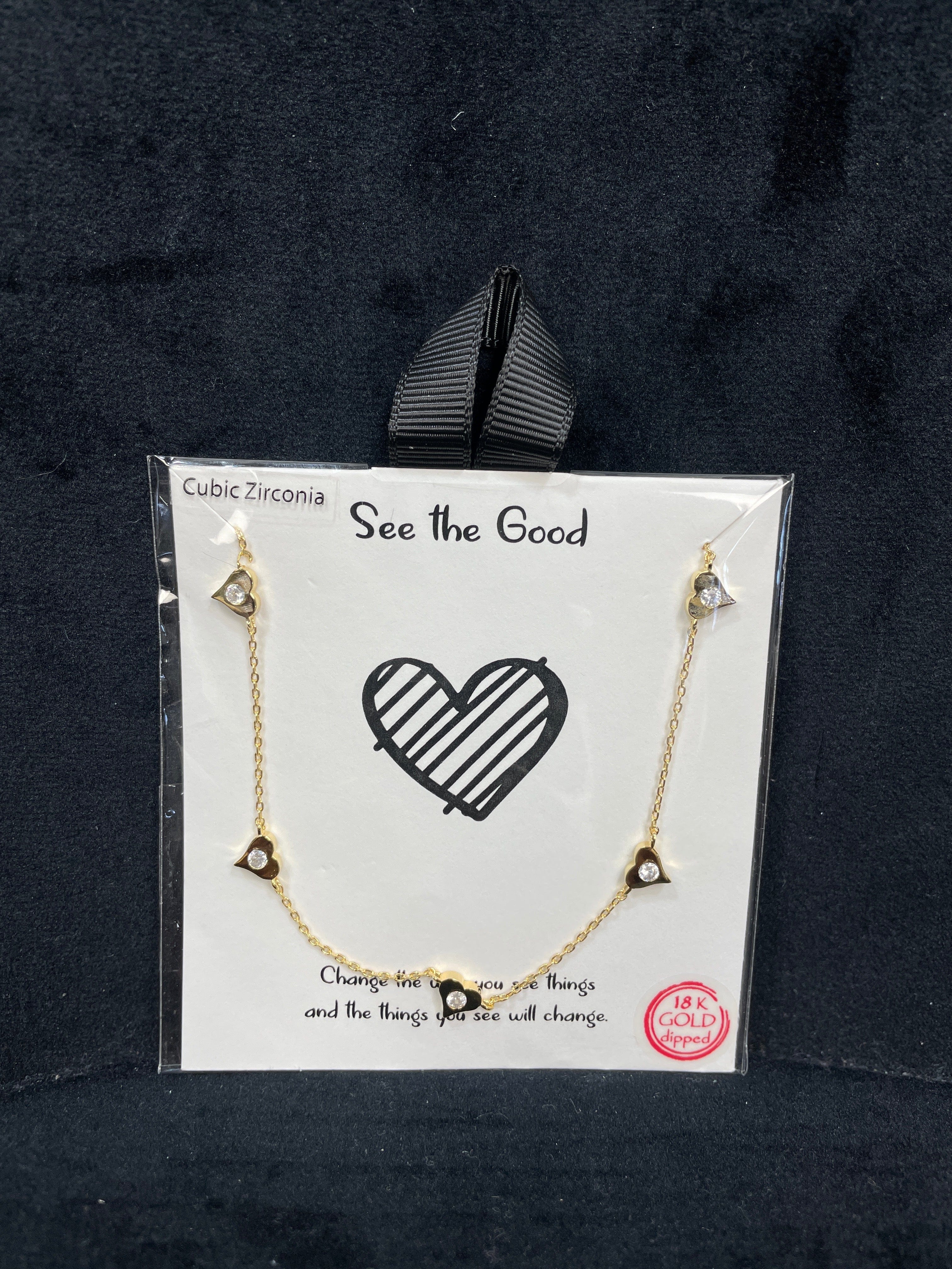 See The Good 5 Heart Necklace - Gold