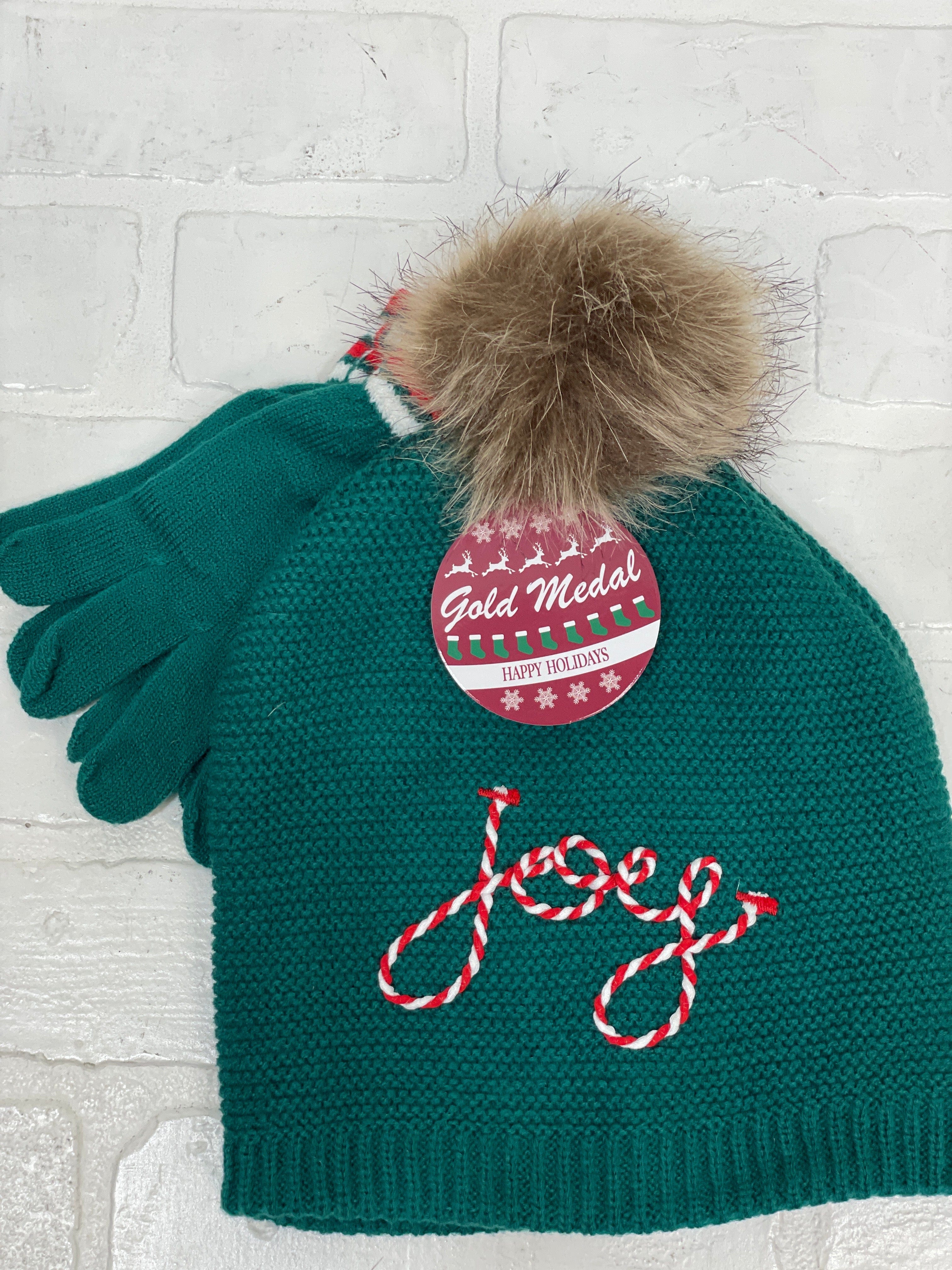 Joy Green Hat & Glove Set