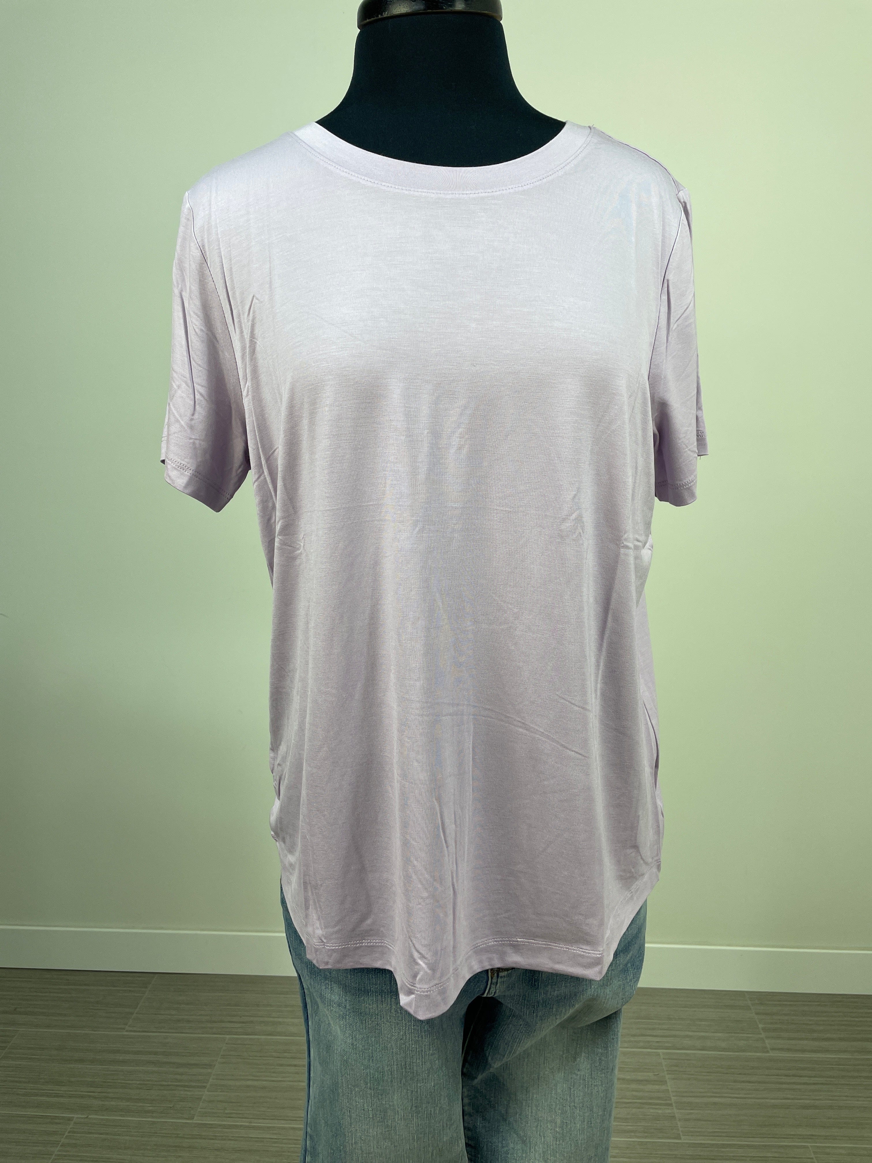 Lavender Viscose Modal Short Sleeve Top