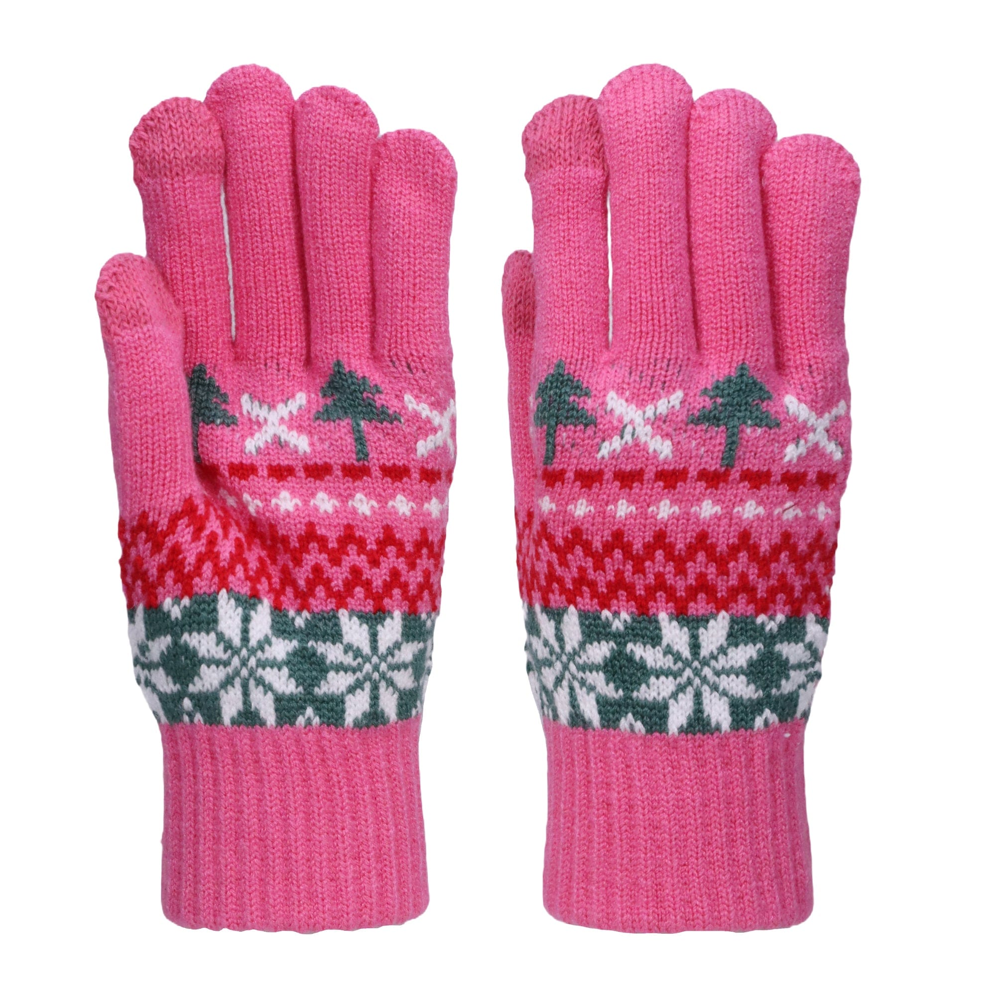 Adaline Pink Snowflake Texting Gloves